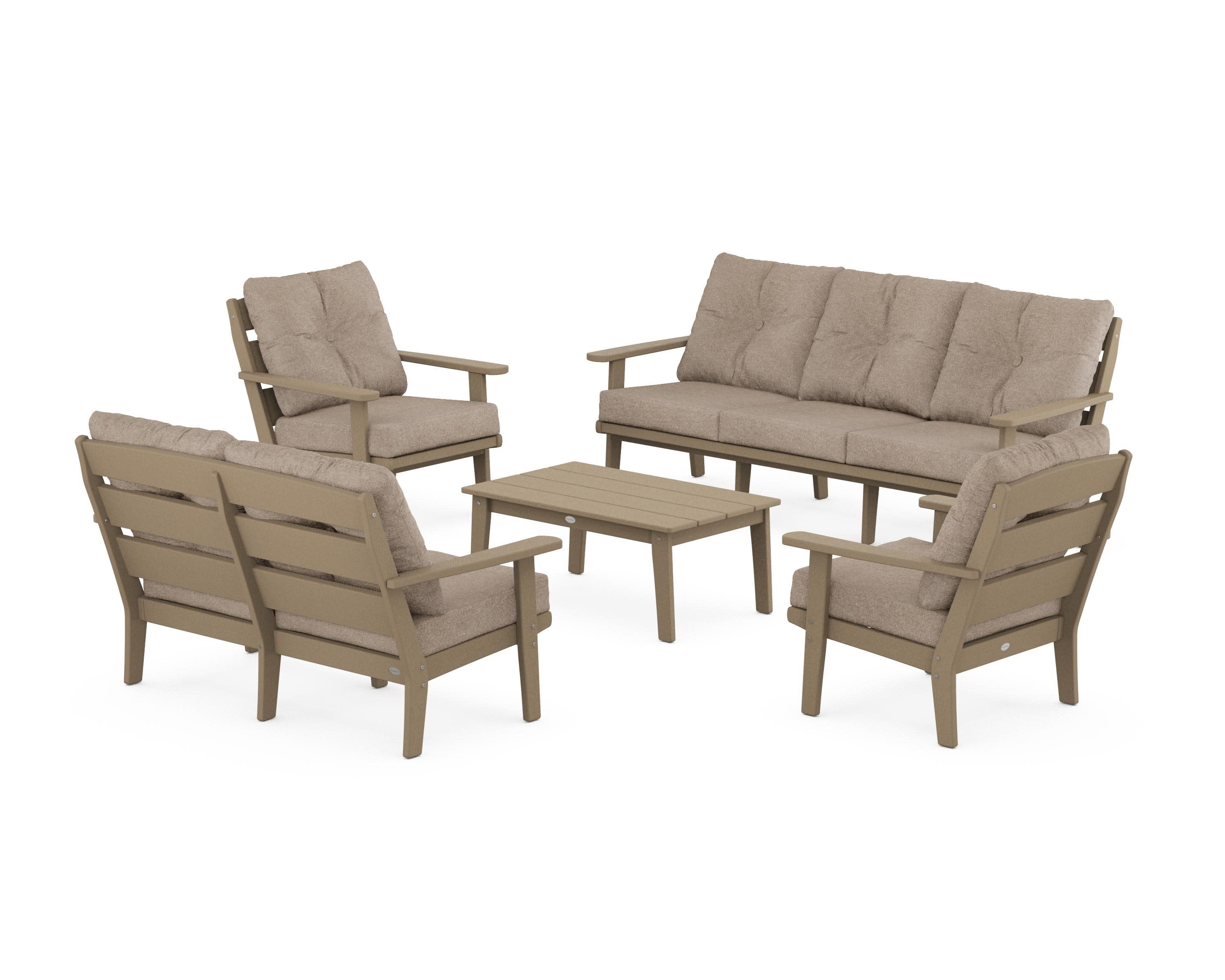 Lakeside 5-Piece Lounge Sofa Set in Vintage Sahara / Spiced Burlap
