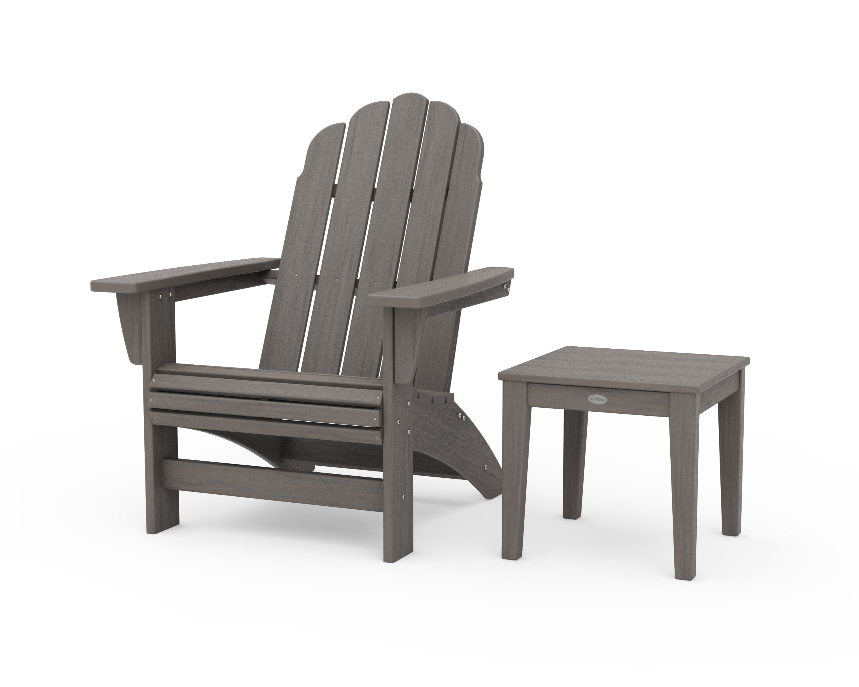 Vineyard Grand Adirondack Chair with Side Table in Driftwood