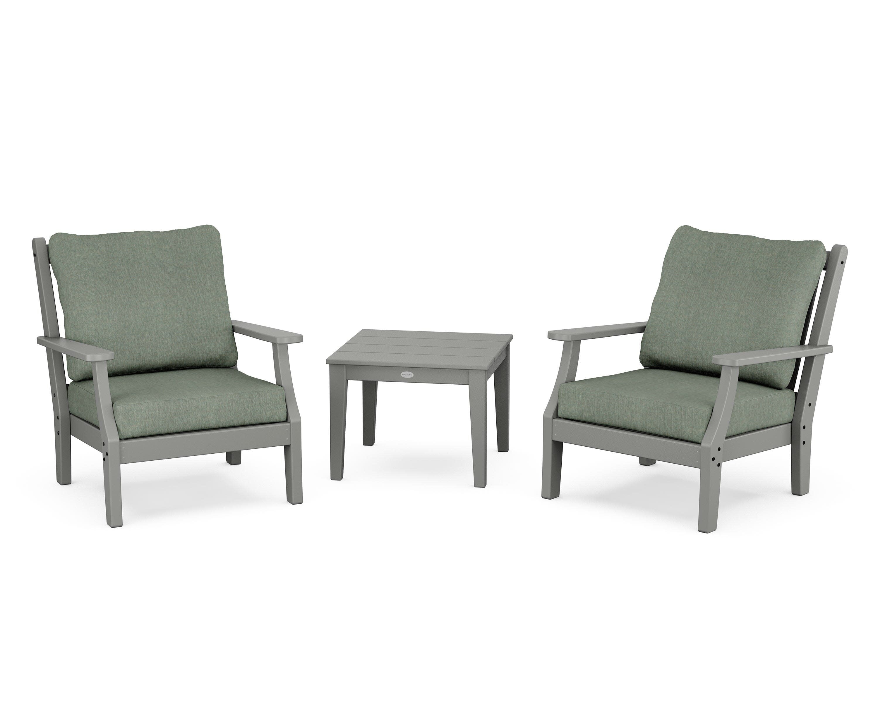Wovendale 3-Piece Deep Seating Set in Slate Grey / Cast Sage