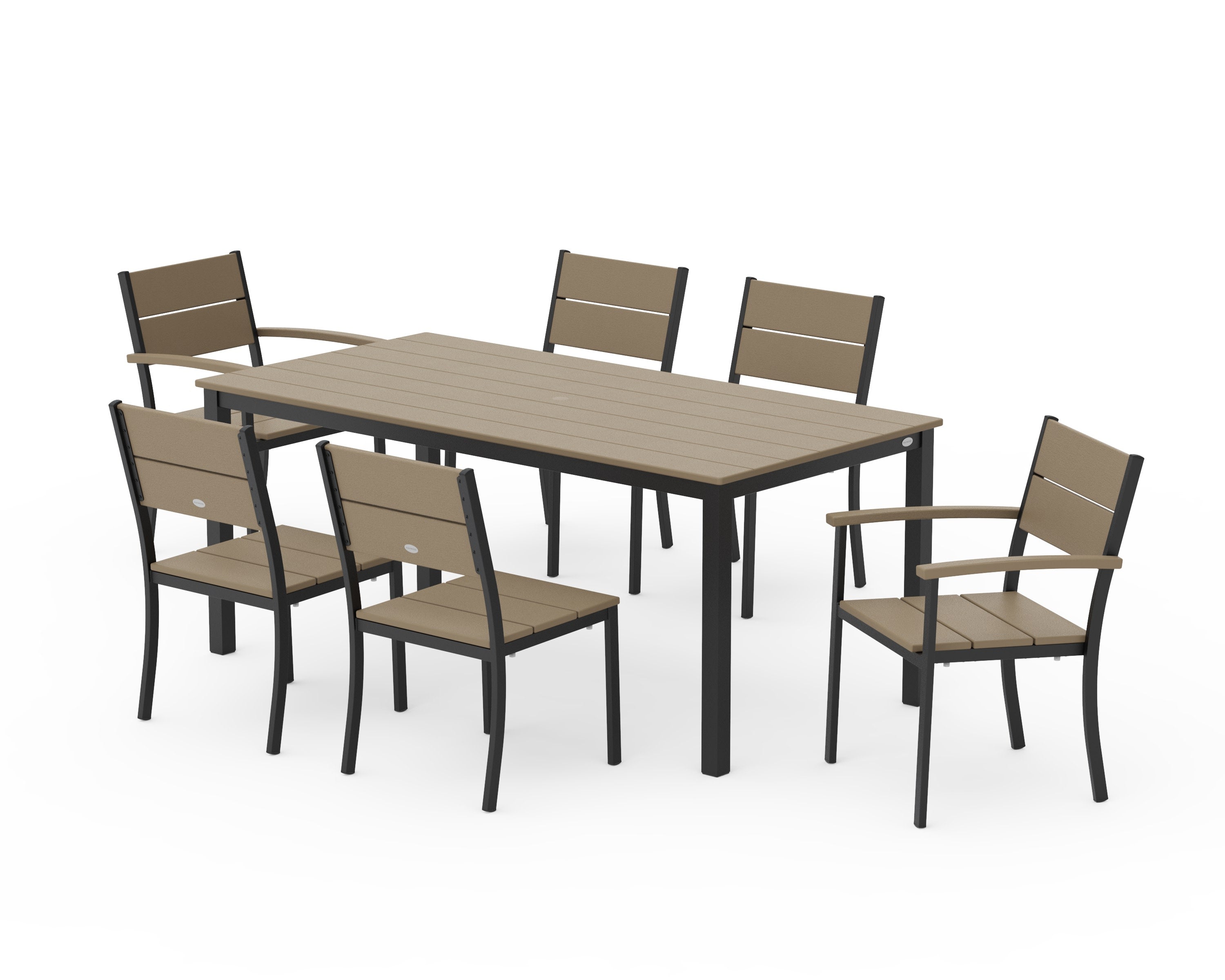 Main Street 7-Piece Dining Set in Black / Vintage Sahara