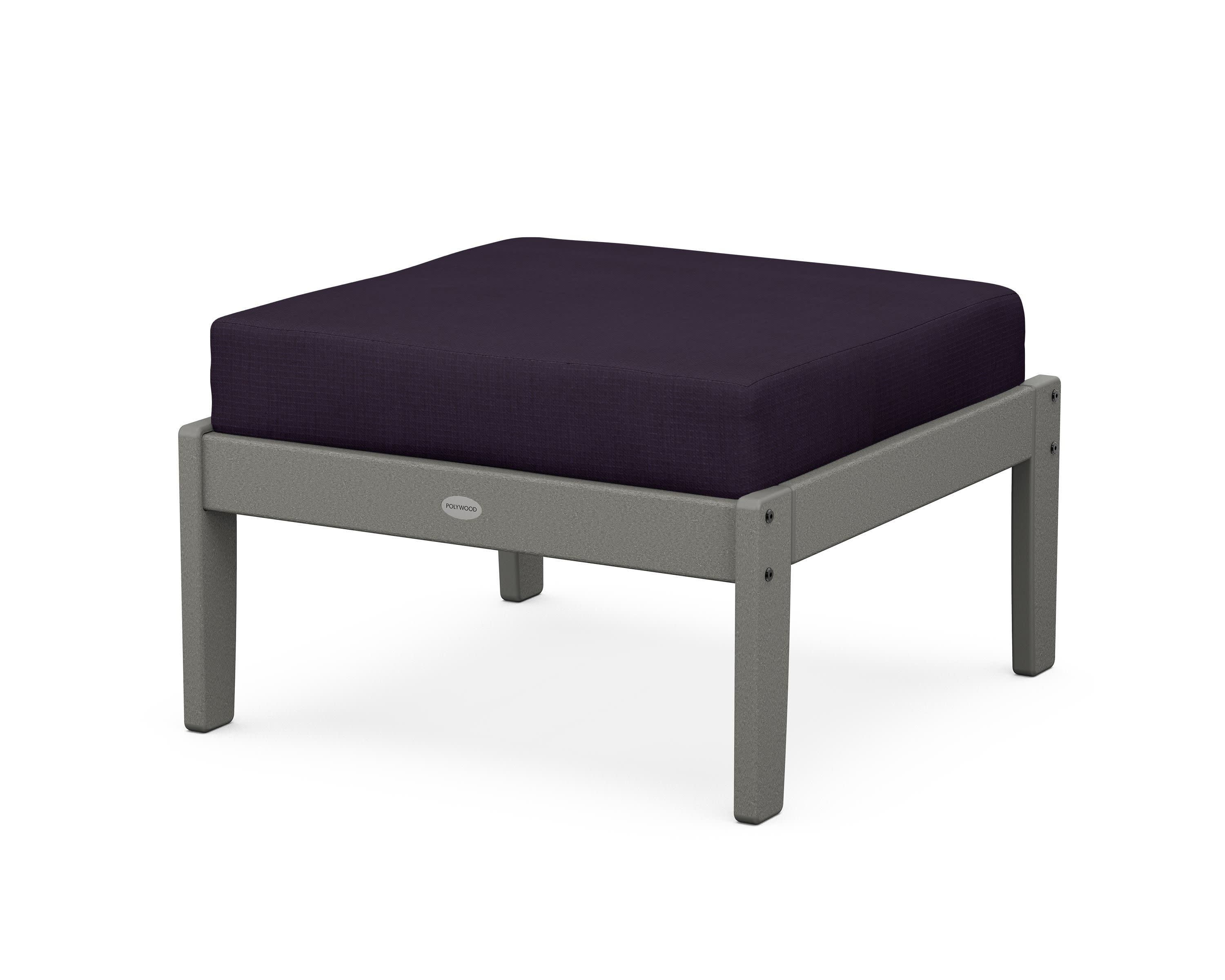 Braxton Deep Seating Ottoman in Slate Grey / Navy Linen
