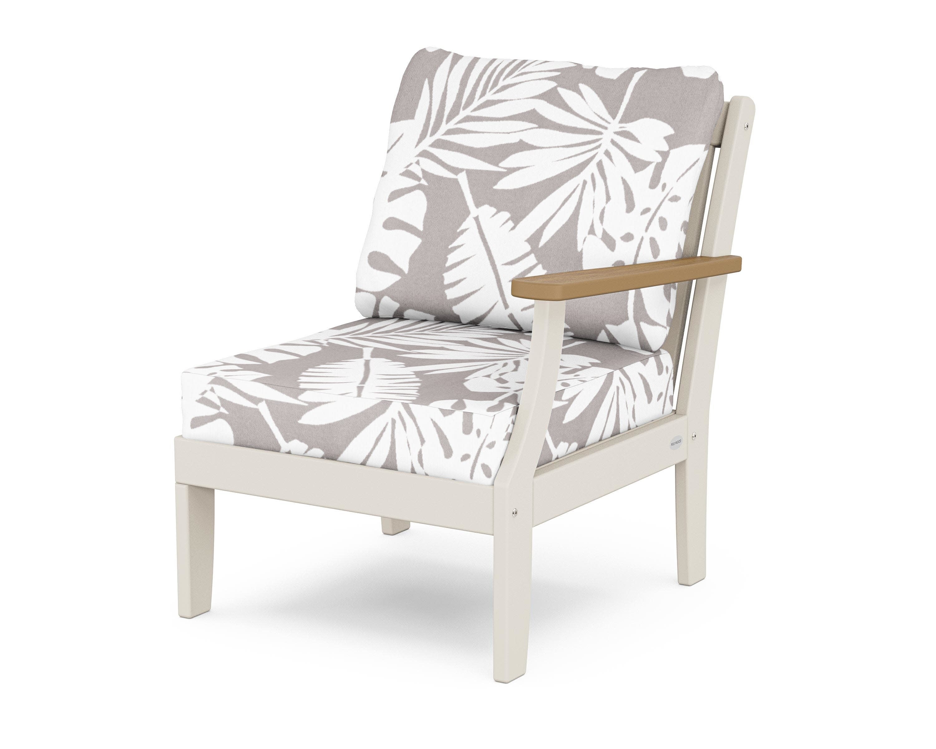 Braxton Modular Right Arm Chair in Sand / Natural / Leaf Grey Mist