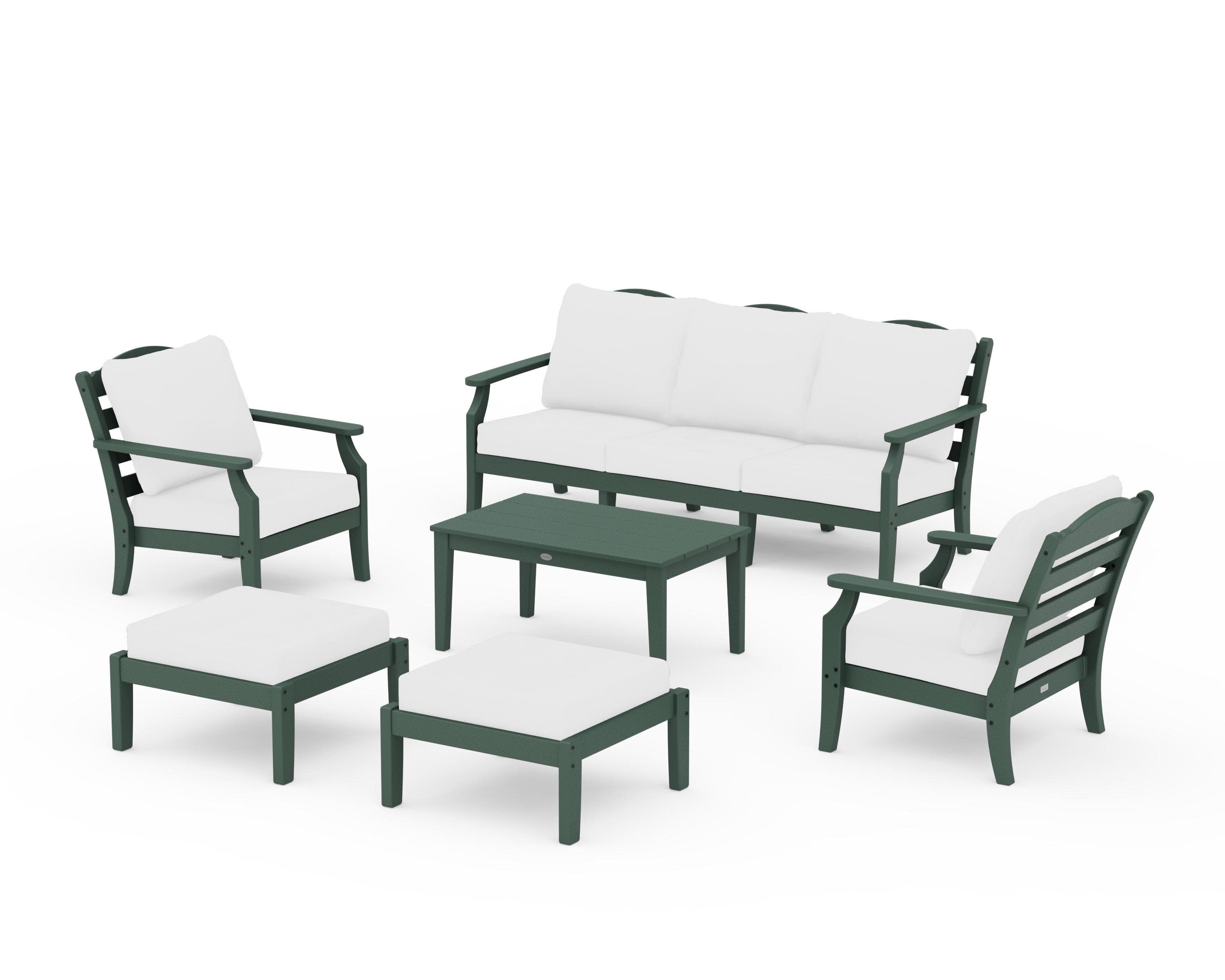 Savannah 6-Piece Lounge Sofa Set in Green / Natural