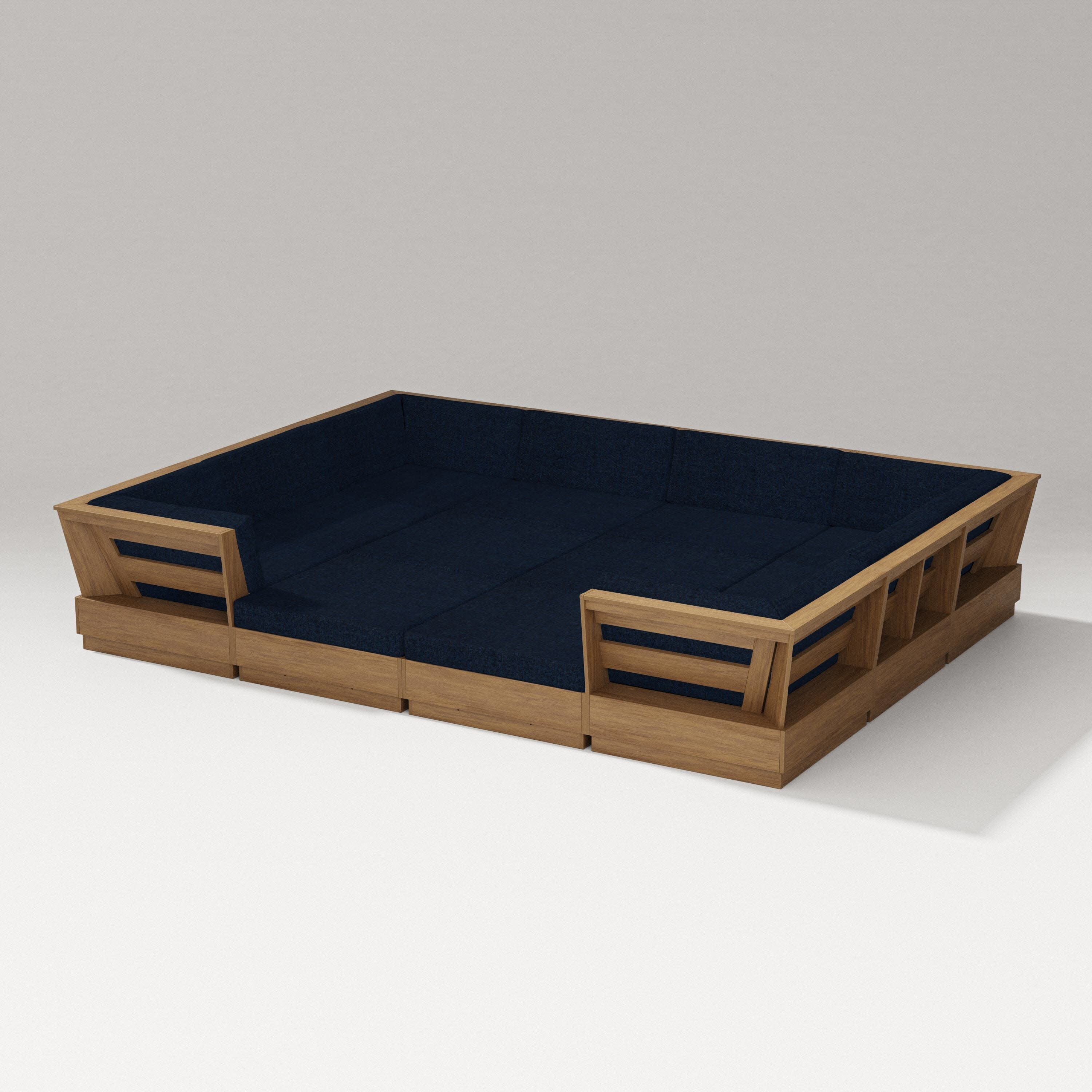 Elevate 12-Piece Pit Sectional in Natural / Marine Indigo