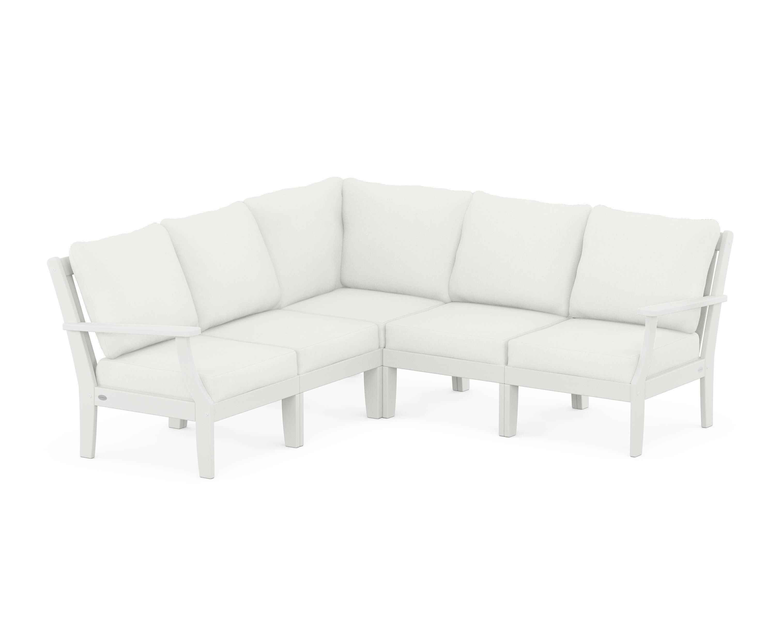 Braxton Modular 5-Piece Deep Seating Set in Vintage White / Natural Linen