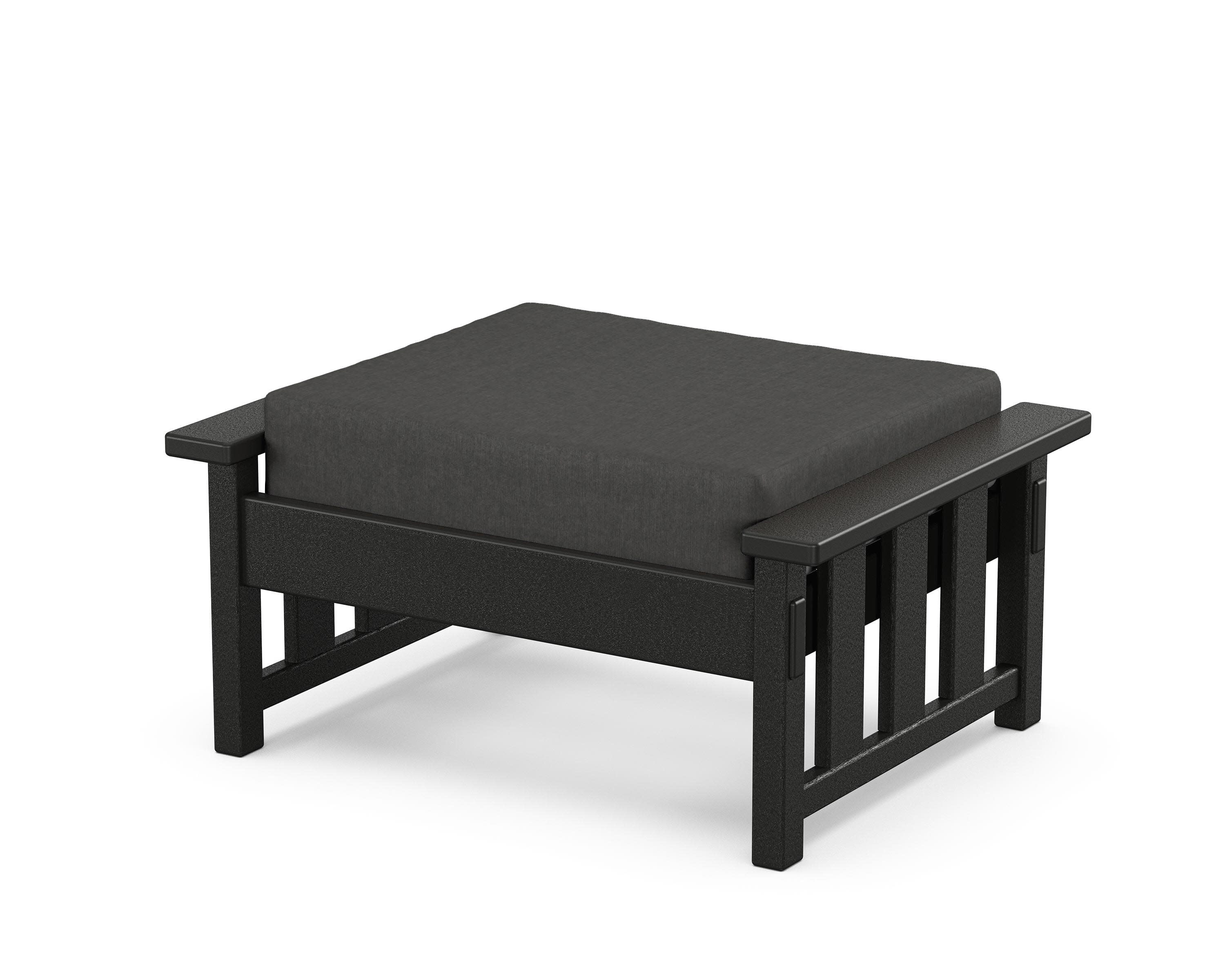 Acadia Deep Seating Ottoman in Black / Spectrum Carbon