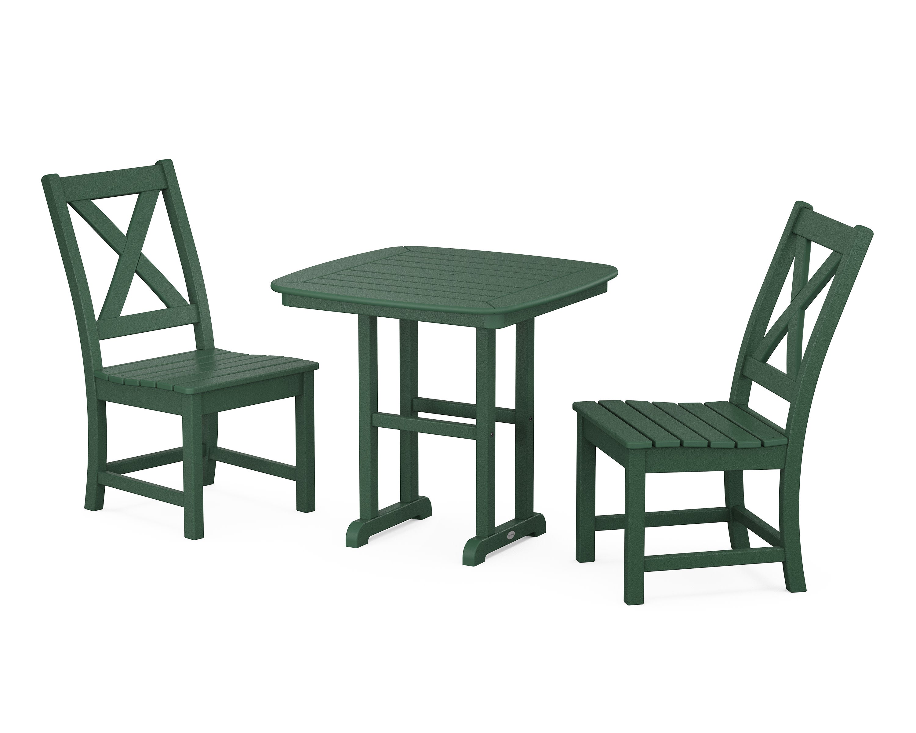 Braxton Side Chair 3-Piece Dining Set in Green
