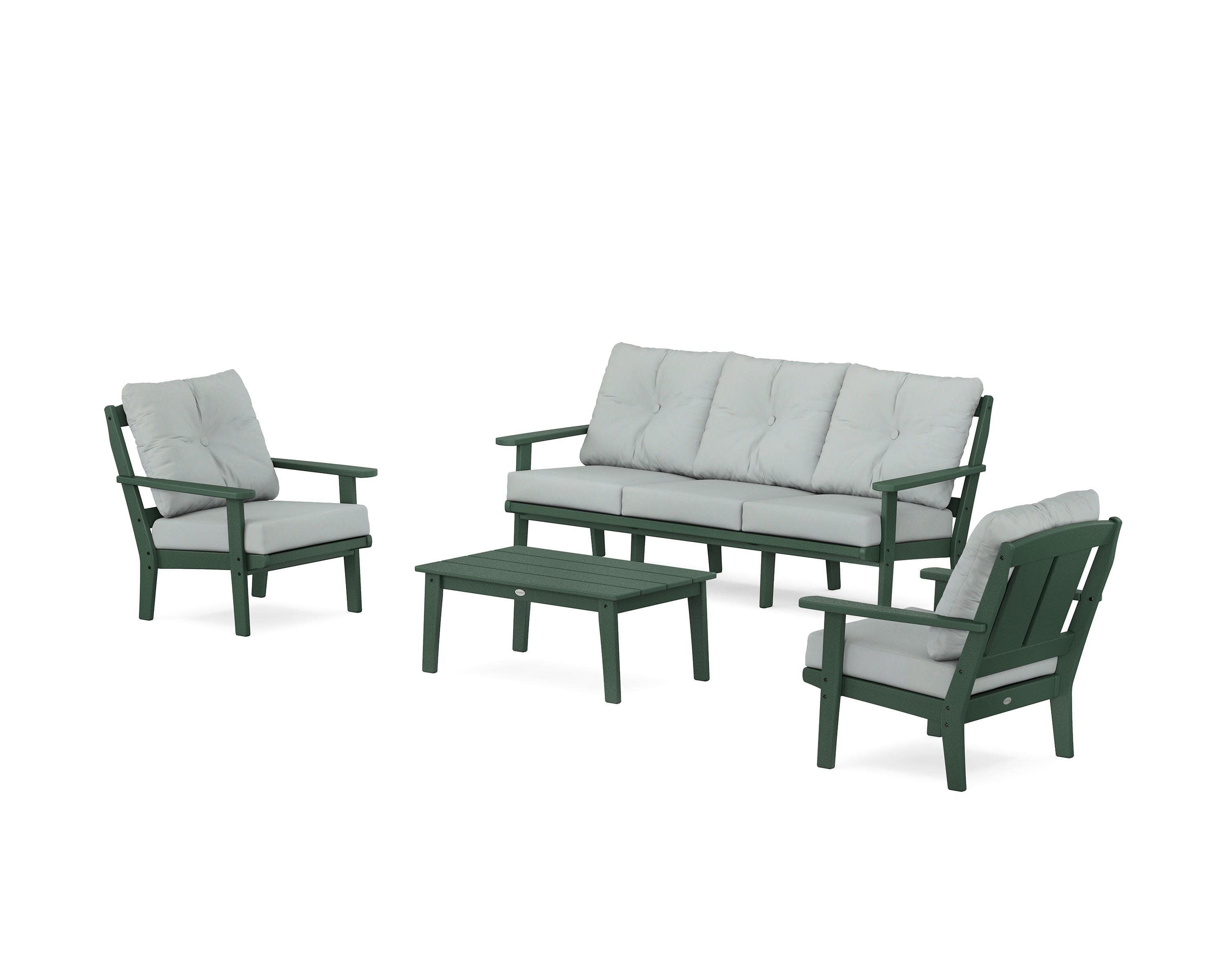 Mission 4-Piece Deep Seating Set with Sofa in Green / Spa