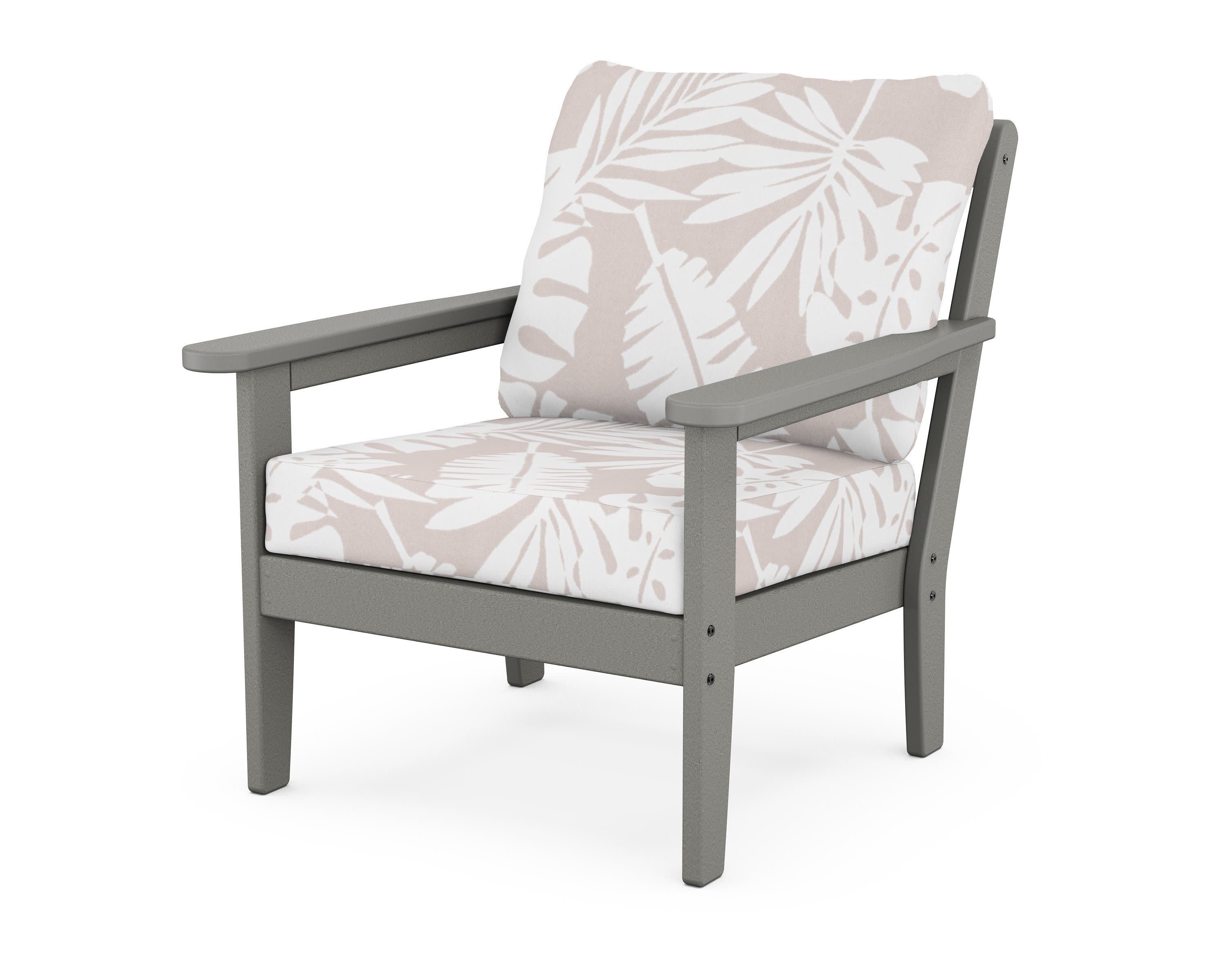 Cottage Deep Seating Chair in Slate Grey / Leaf Dune Burlap