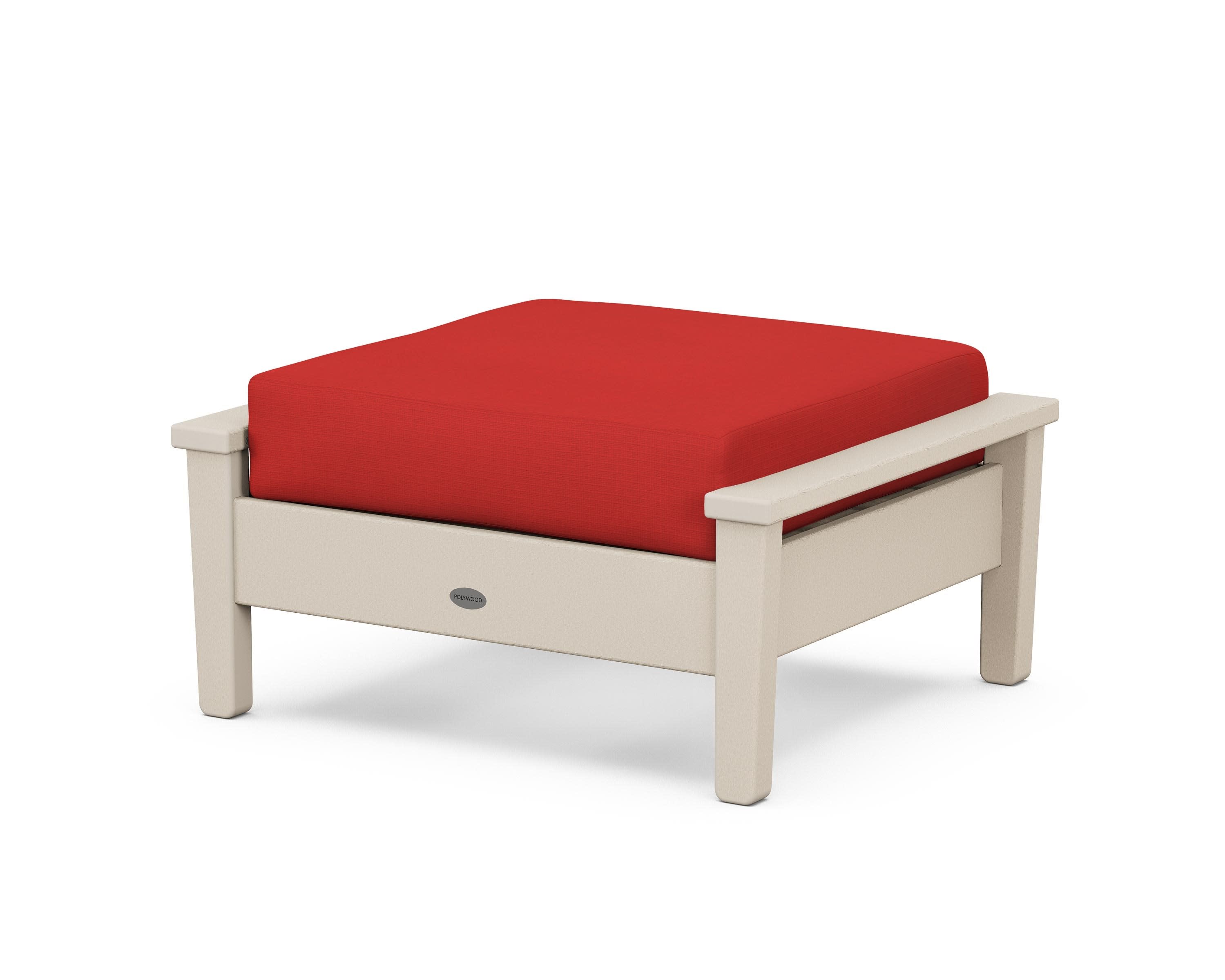 Prescott Deep Seating Ottoman in Sand / Crimson Linen