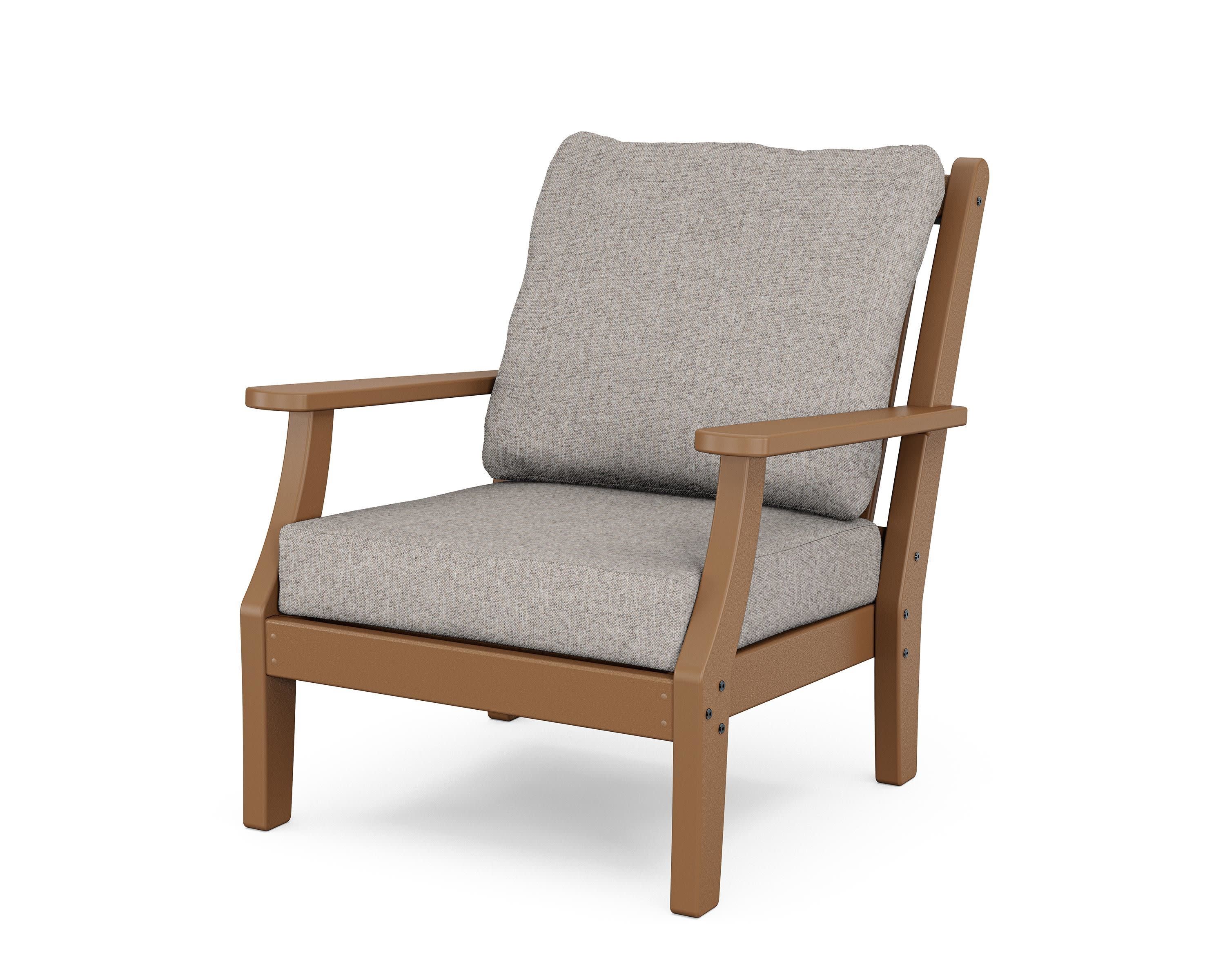 Wovendale Deep Seating Chair in Teak / Weathered Tweed