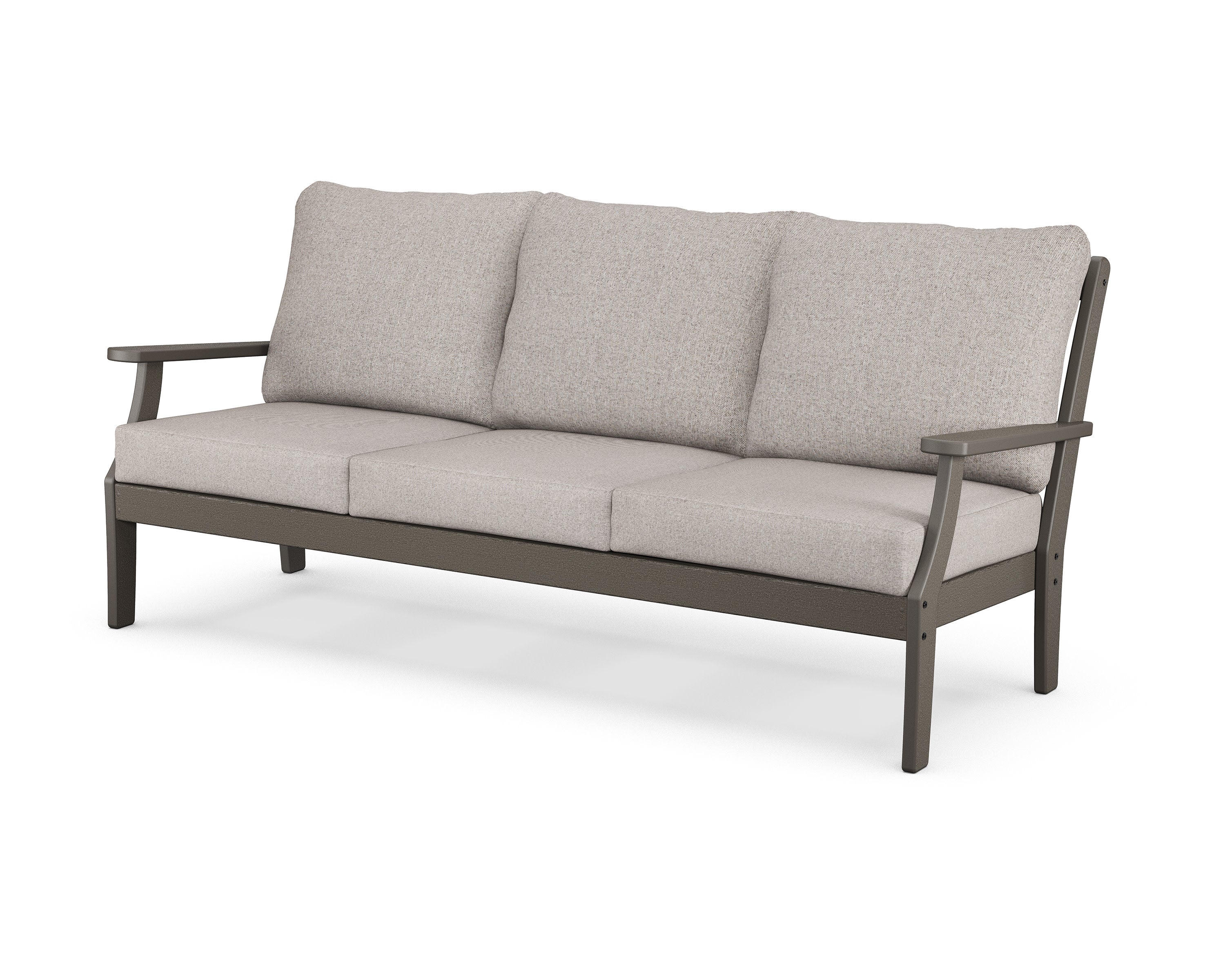 Braxton Deep Seating Sofa in Vintage Coffee / Weathered Tweed