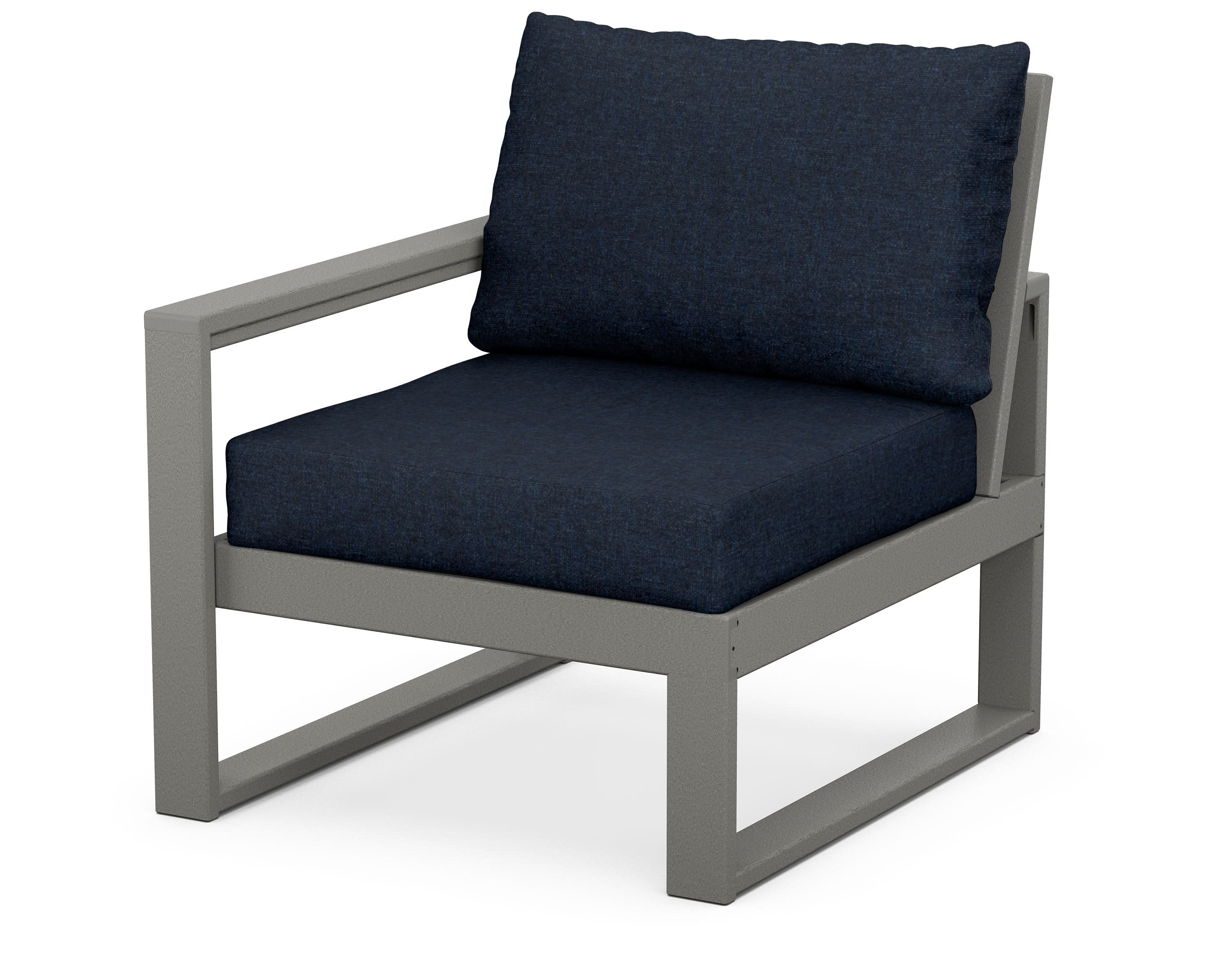 EDGE Modular Left Arm Chair in Slate Grey / Marine Indigo