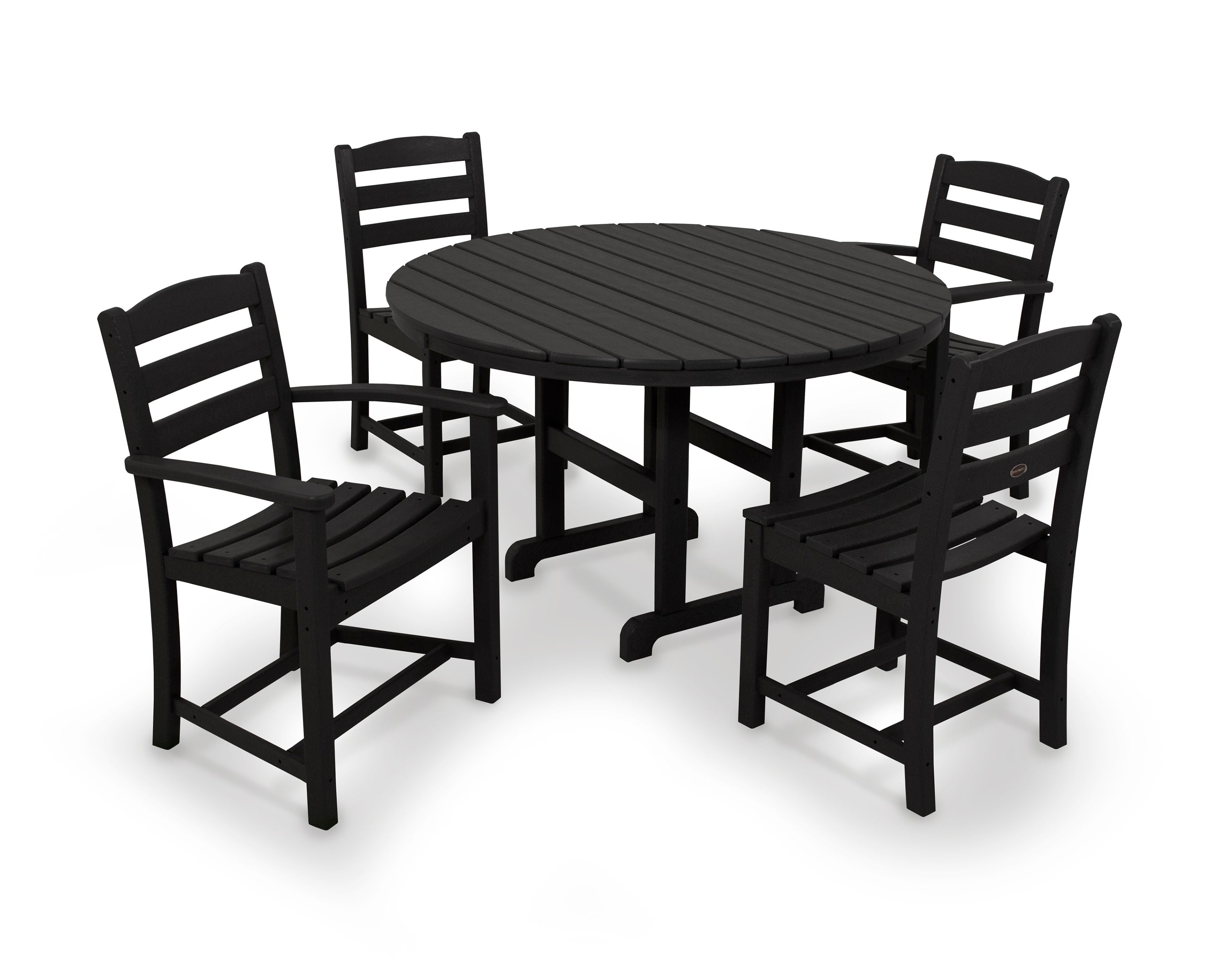 La Casa Caf 5-Piece Round Farmhouse Dining Set in Black