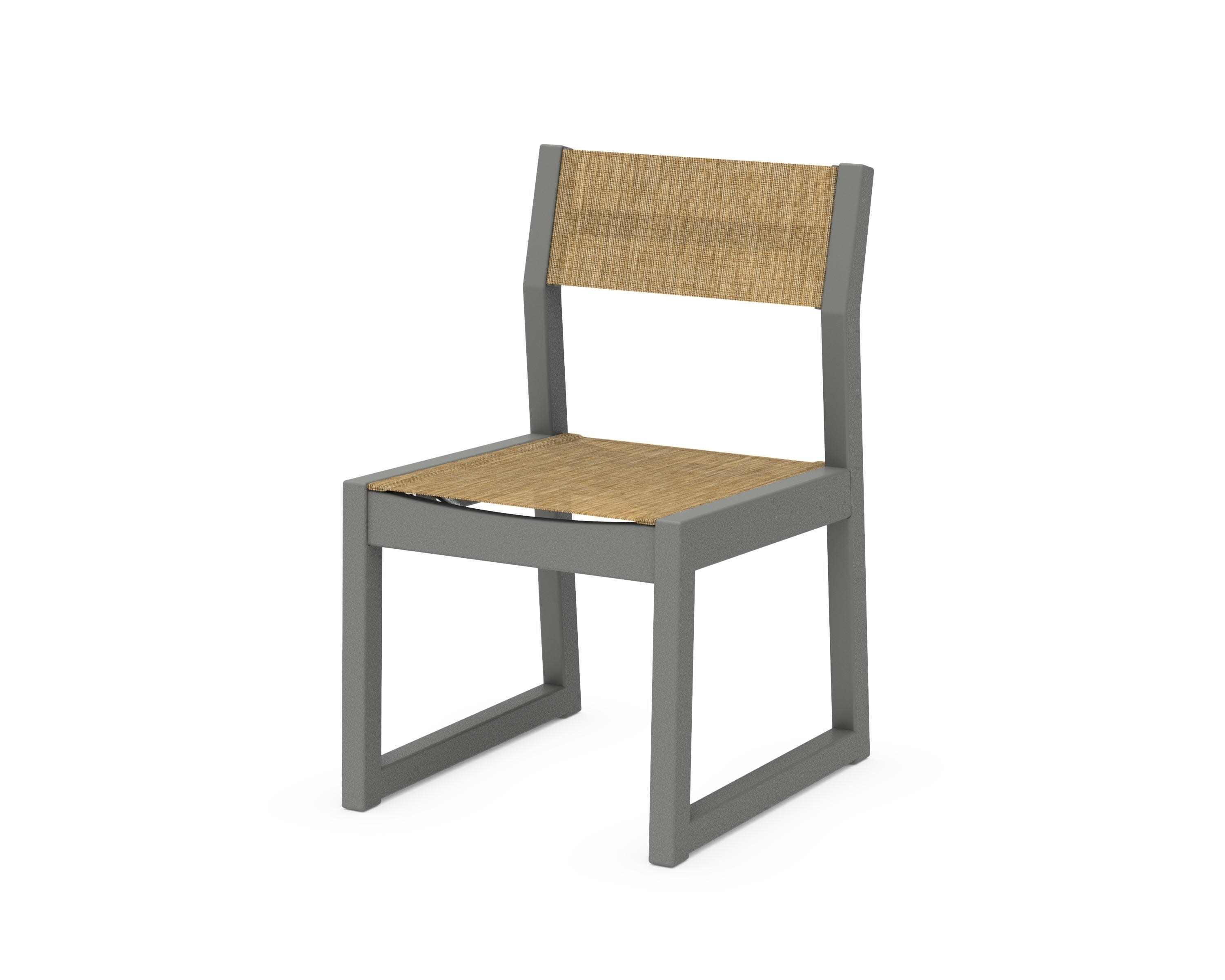 EDGE Sling Dining Side Chair in Slate Grey / Burlap Sling