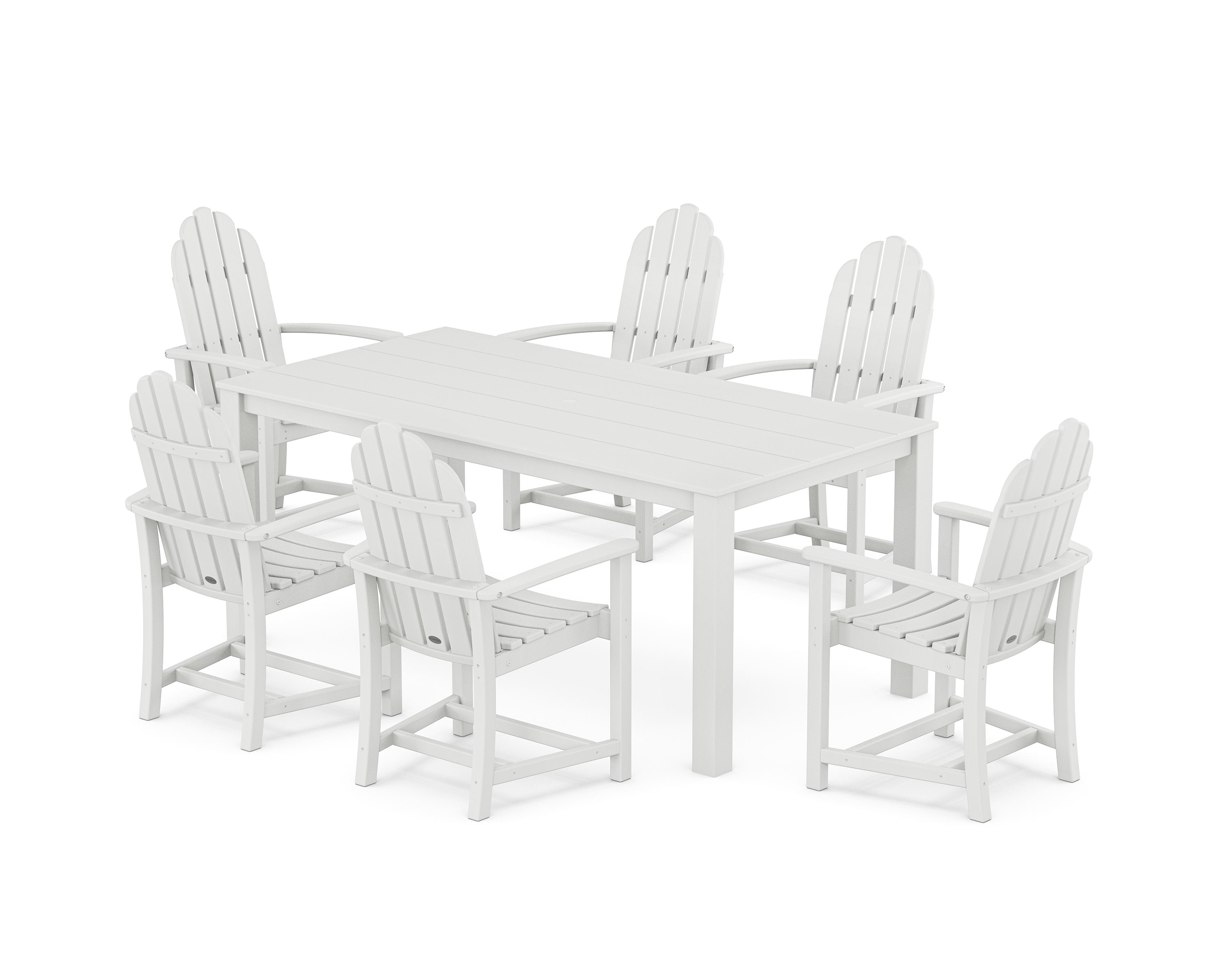 Classic Adirondack 7-Piece Parsons Dining Set in White