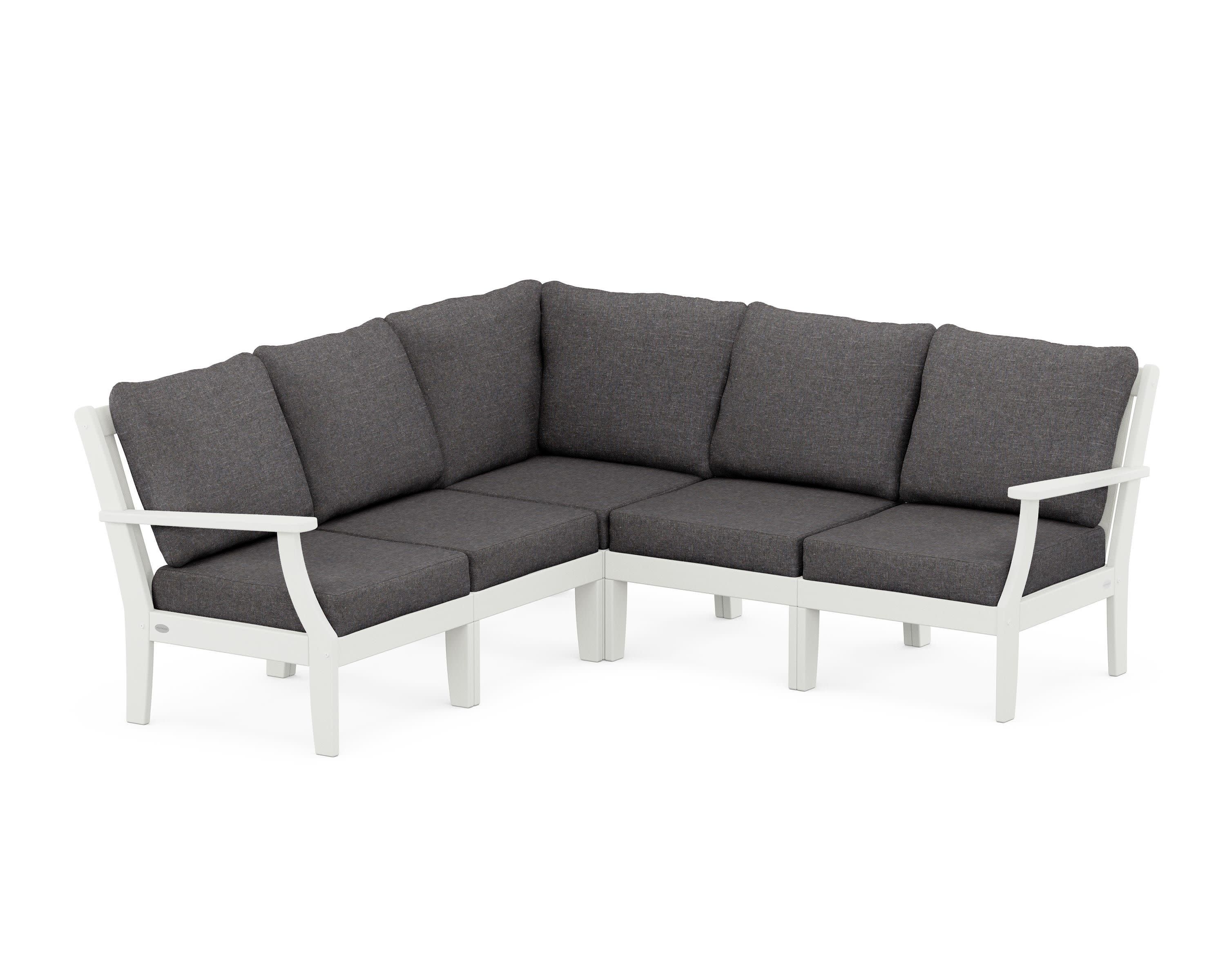 Braxton Modular 5-Piece Deep Seating Set in Vintage White / Ash Charcoal