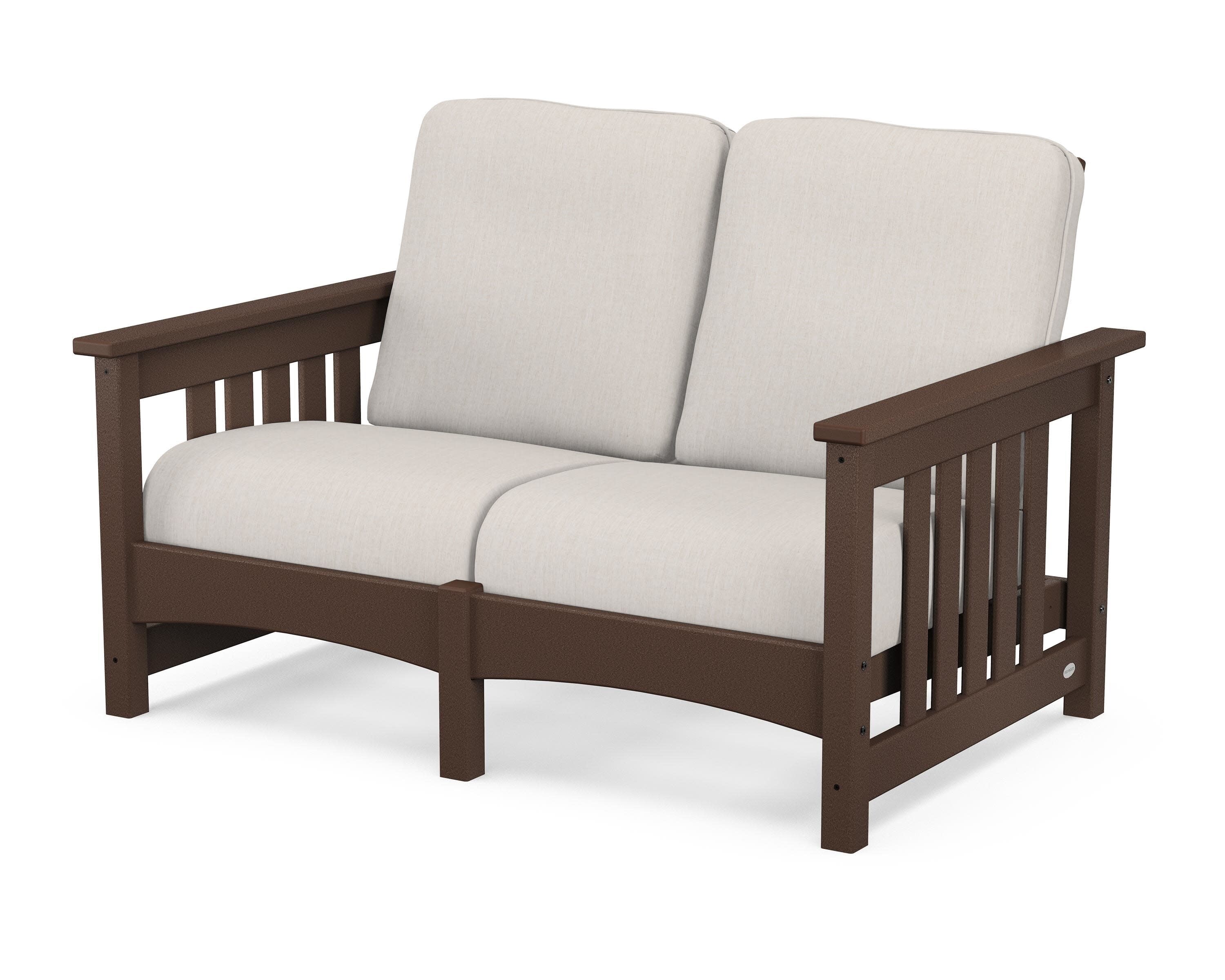 Club Mission Loveseat in Mahogany / Cast Ash