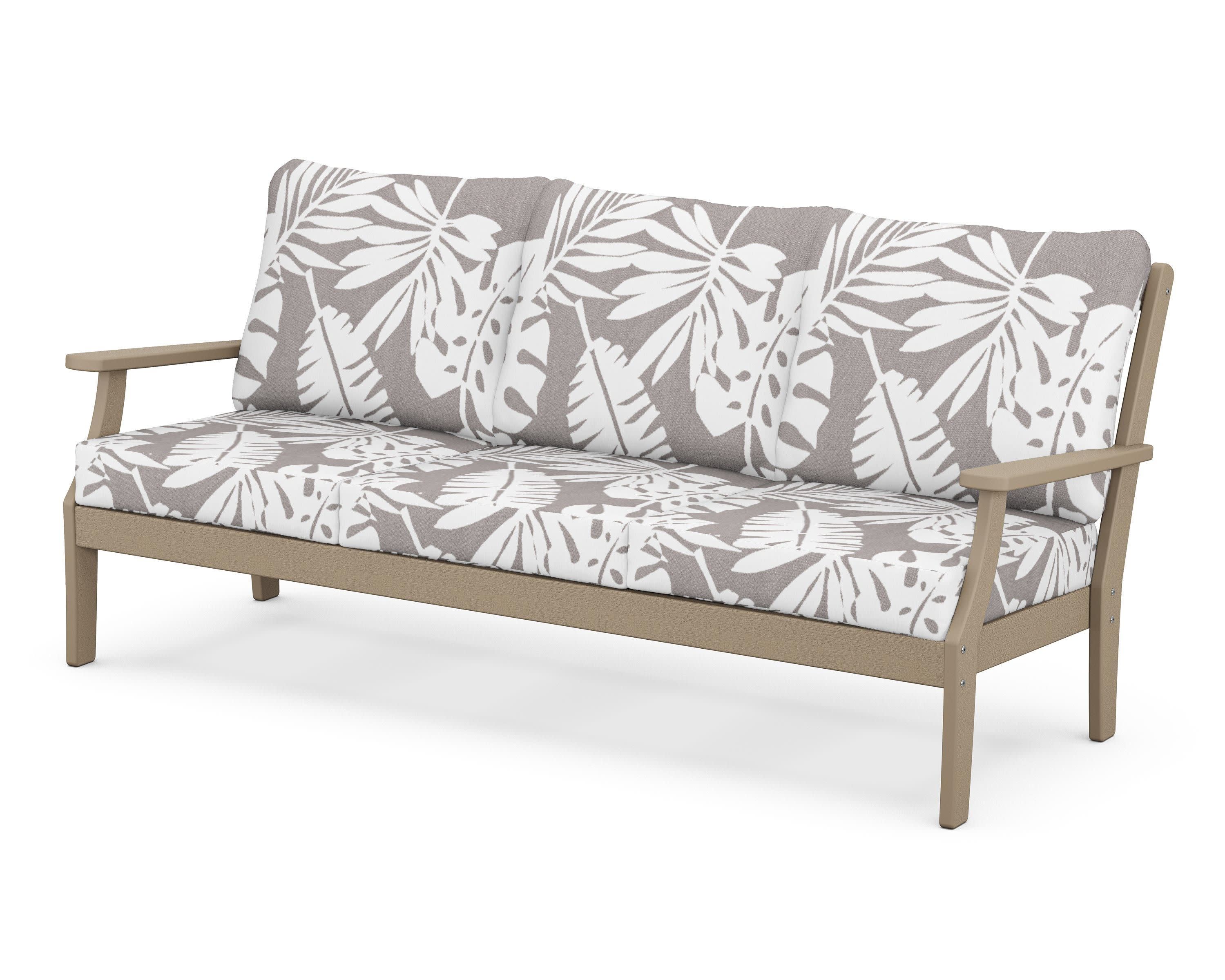 Braxton Deep Seating Sofa in Vintage Sahara / Leaf Grey Mist