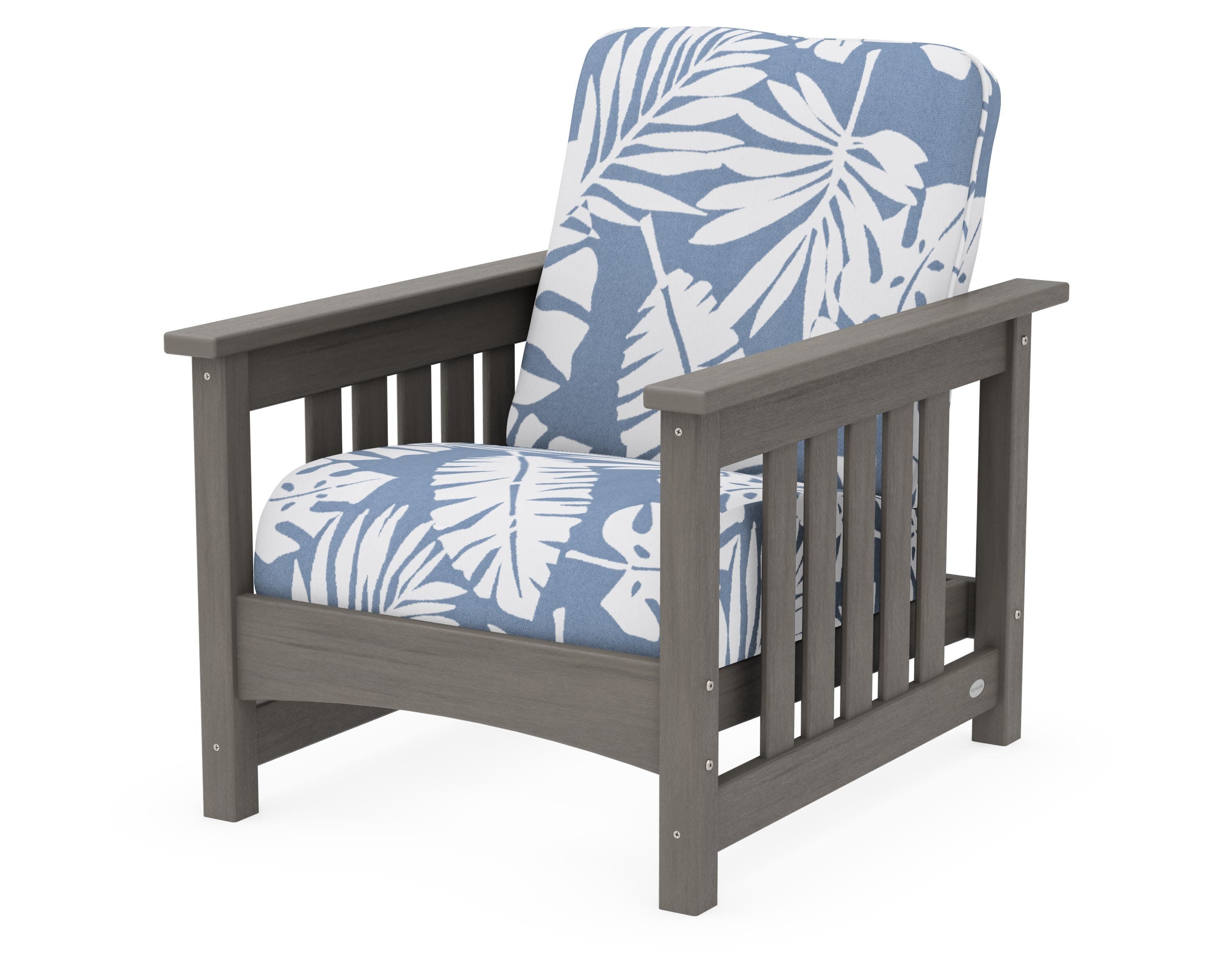 Club Mission Chair in Driftwood / Leaf Sky Blue