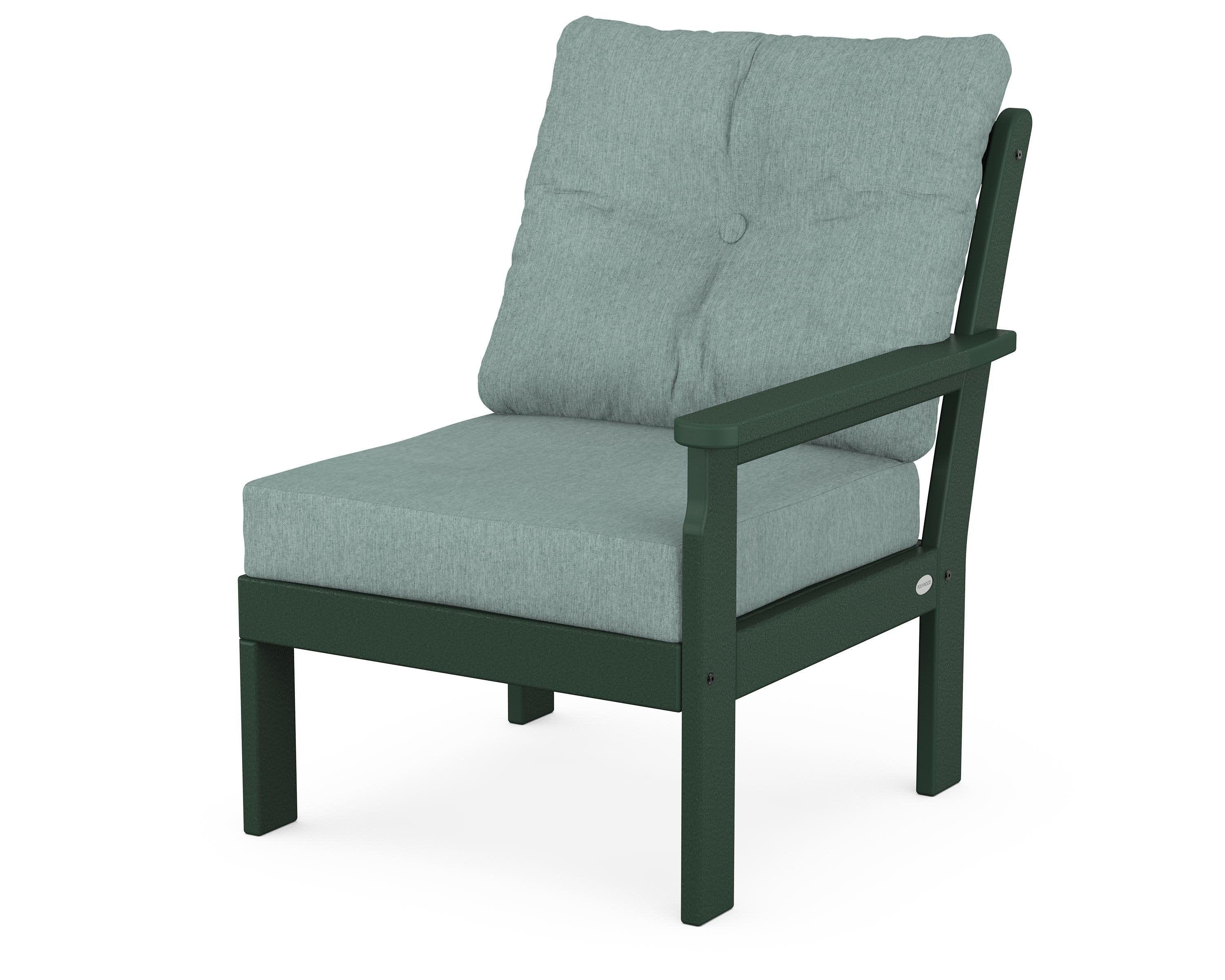 Vineyard Modular Right Arm Chair in Green / Glacier Spa