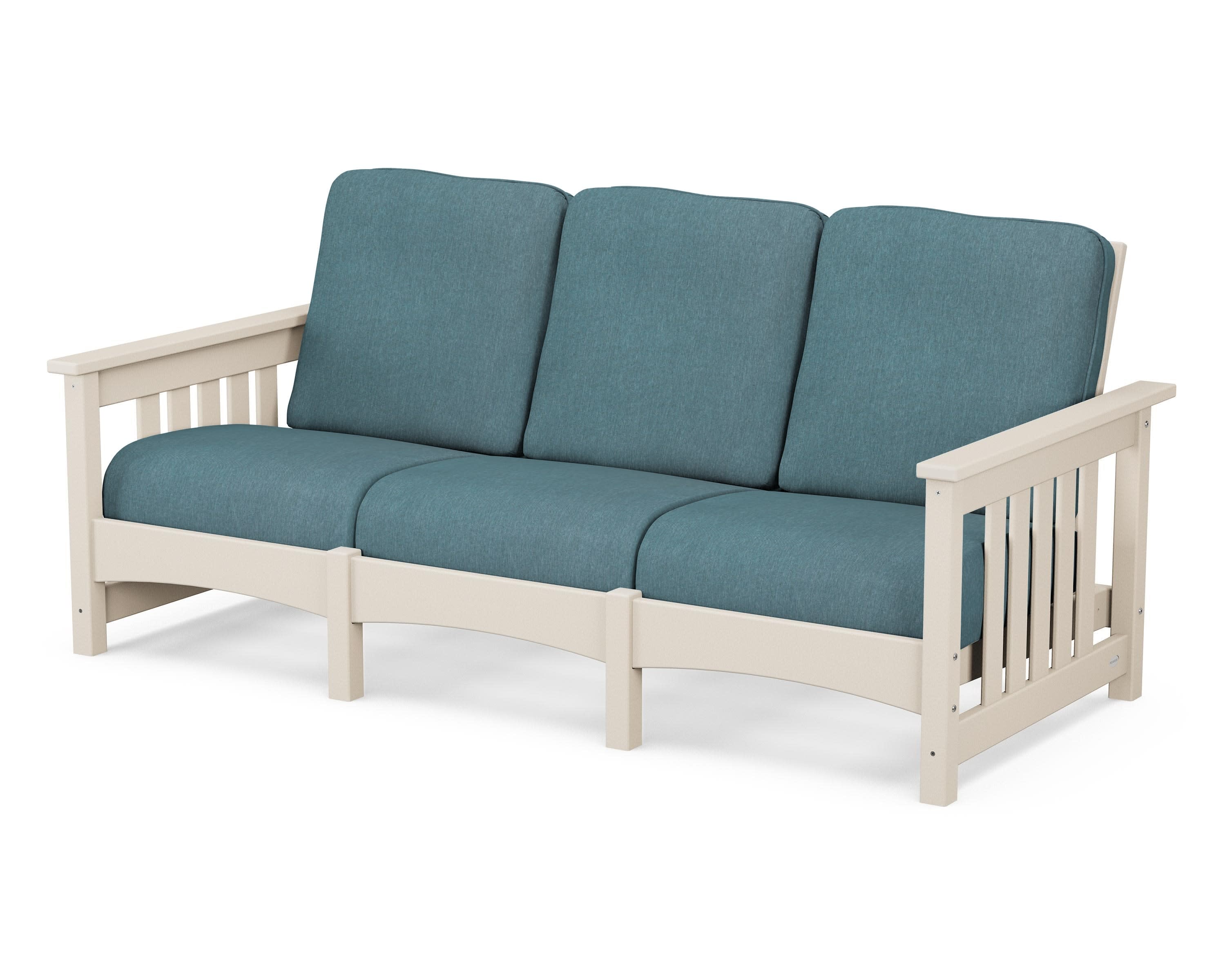 Club Mission Sofa in Sand / Ocean Teal