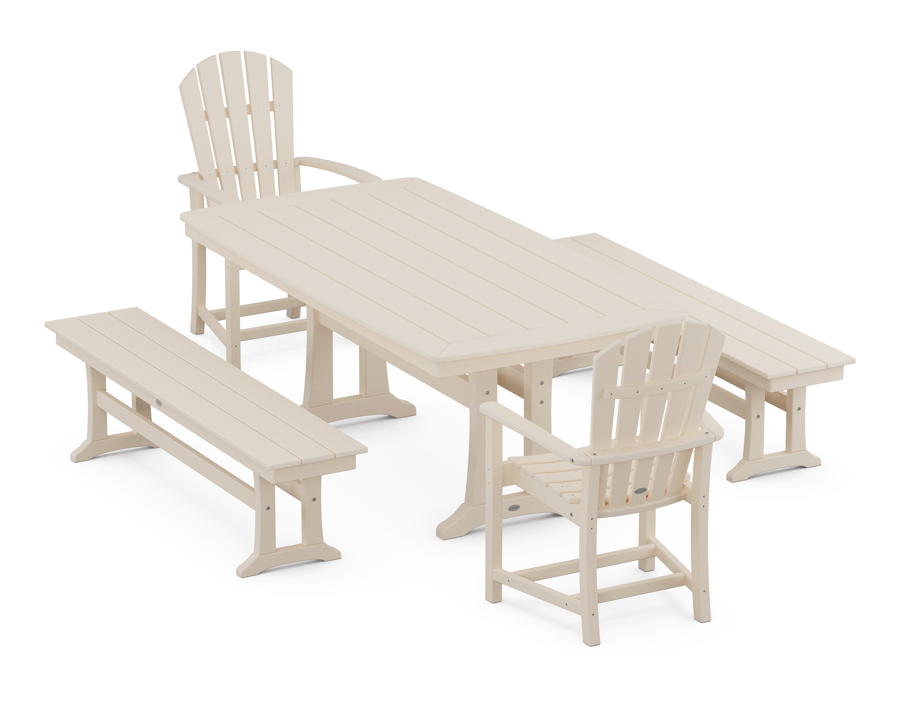 Palm Coast 5-Piece Dining Set with Trestle Legs in Sand