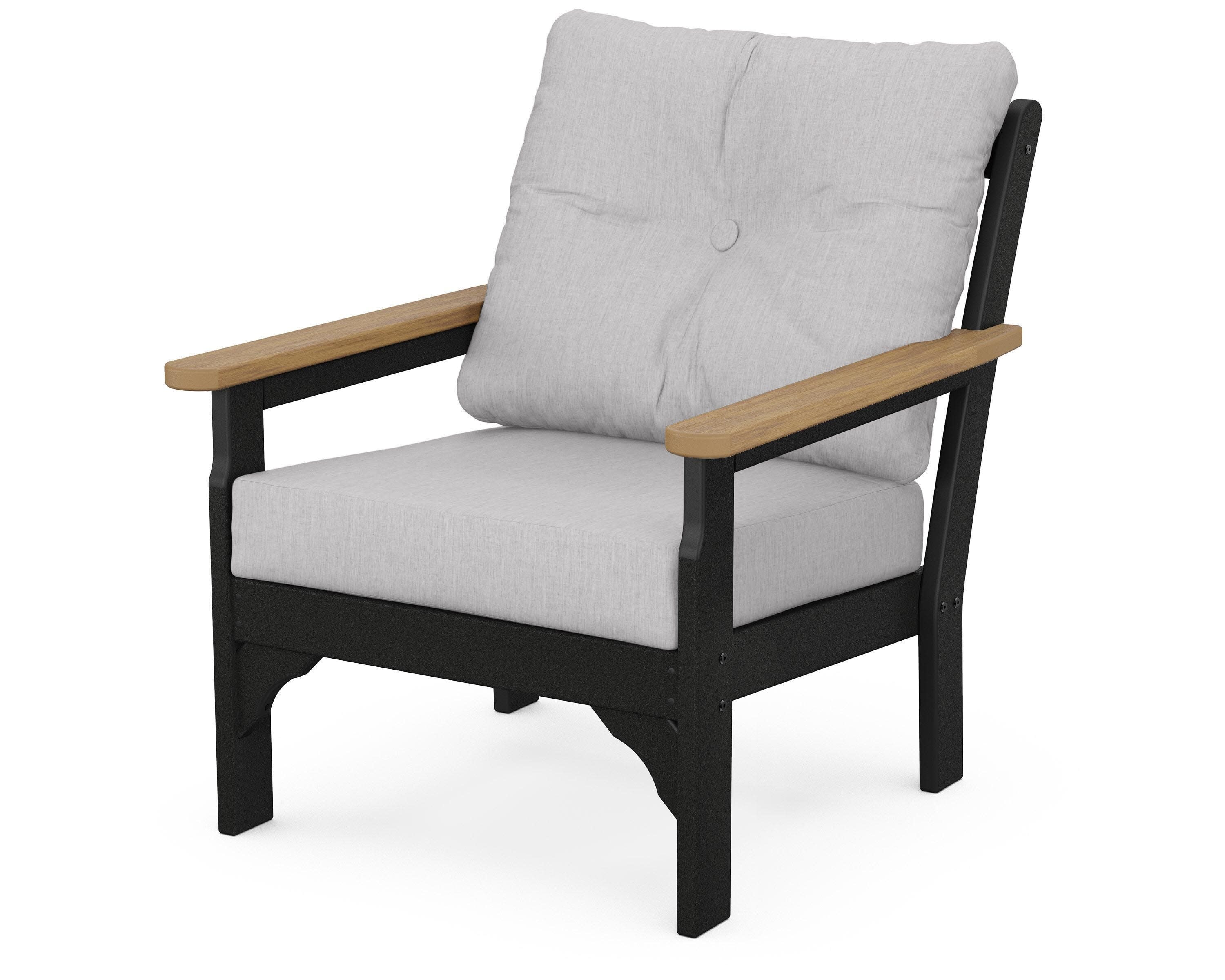 Vineyard Deep Seating Chair in Black / Natural / Granite