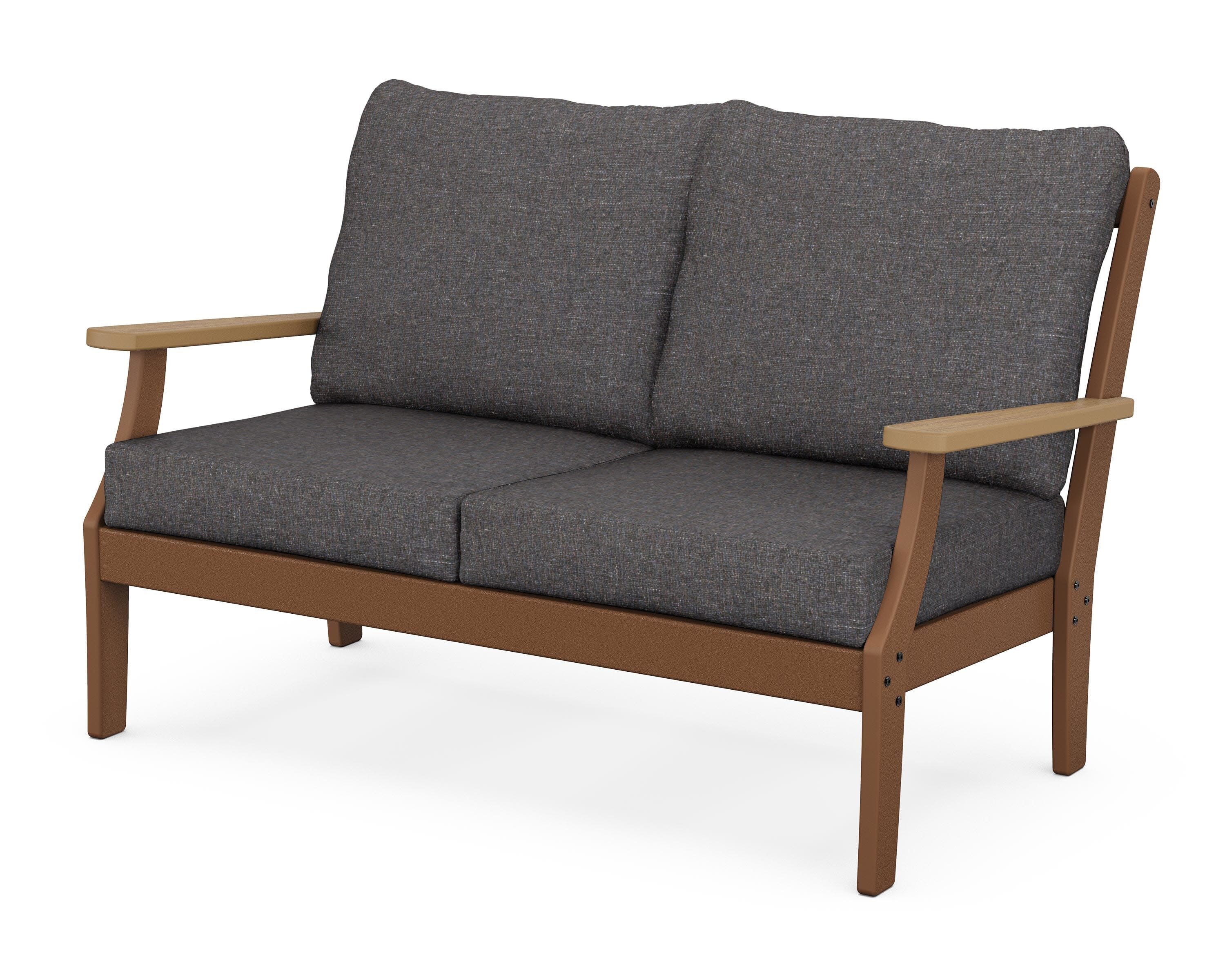 Braxton Deep Seating Loveseat in Teak / Natural / Ash Charcoal