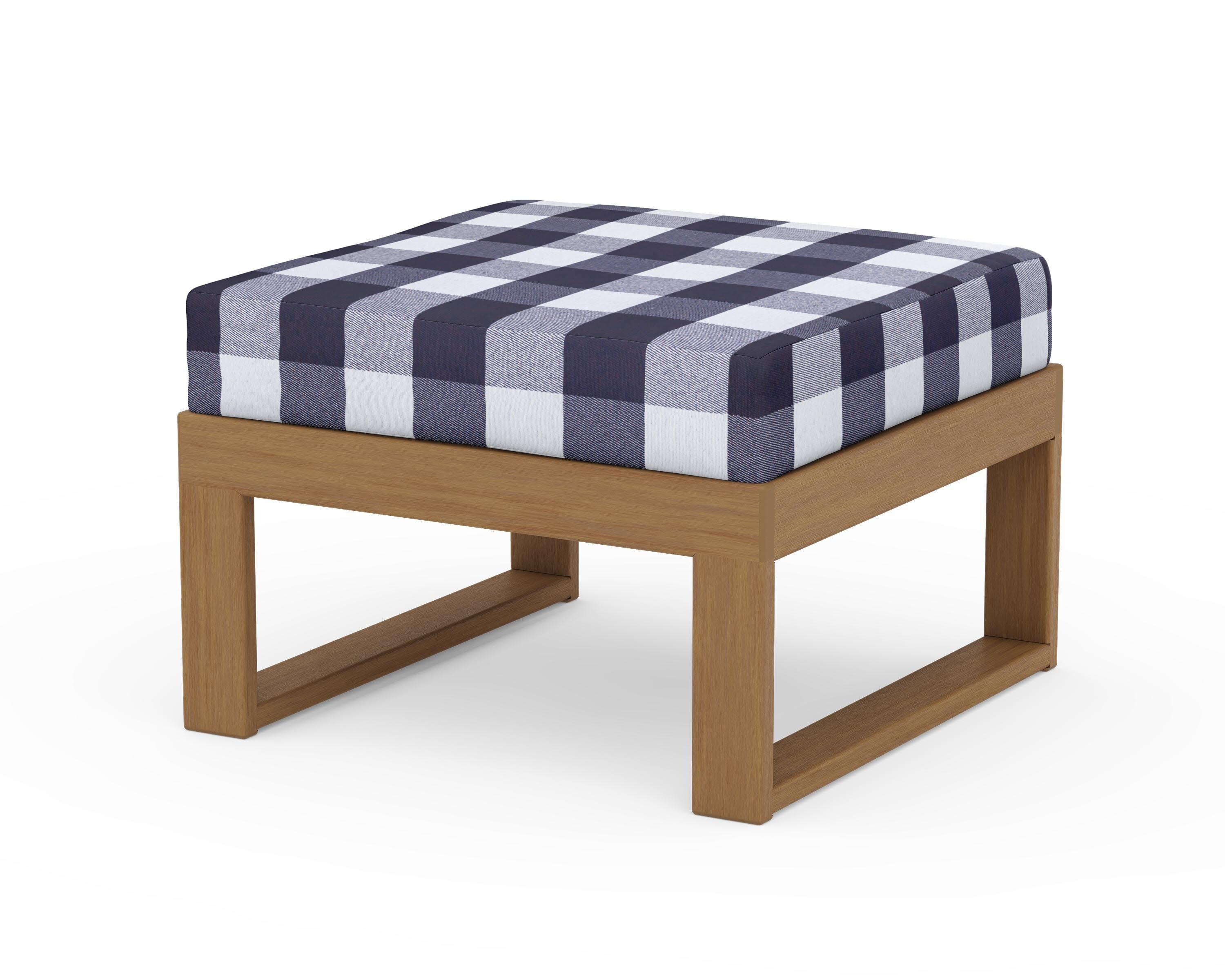 Modular Ottoman - Modern in Natural / Buffalo Plaid Navy