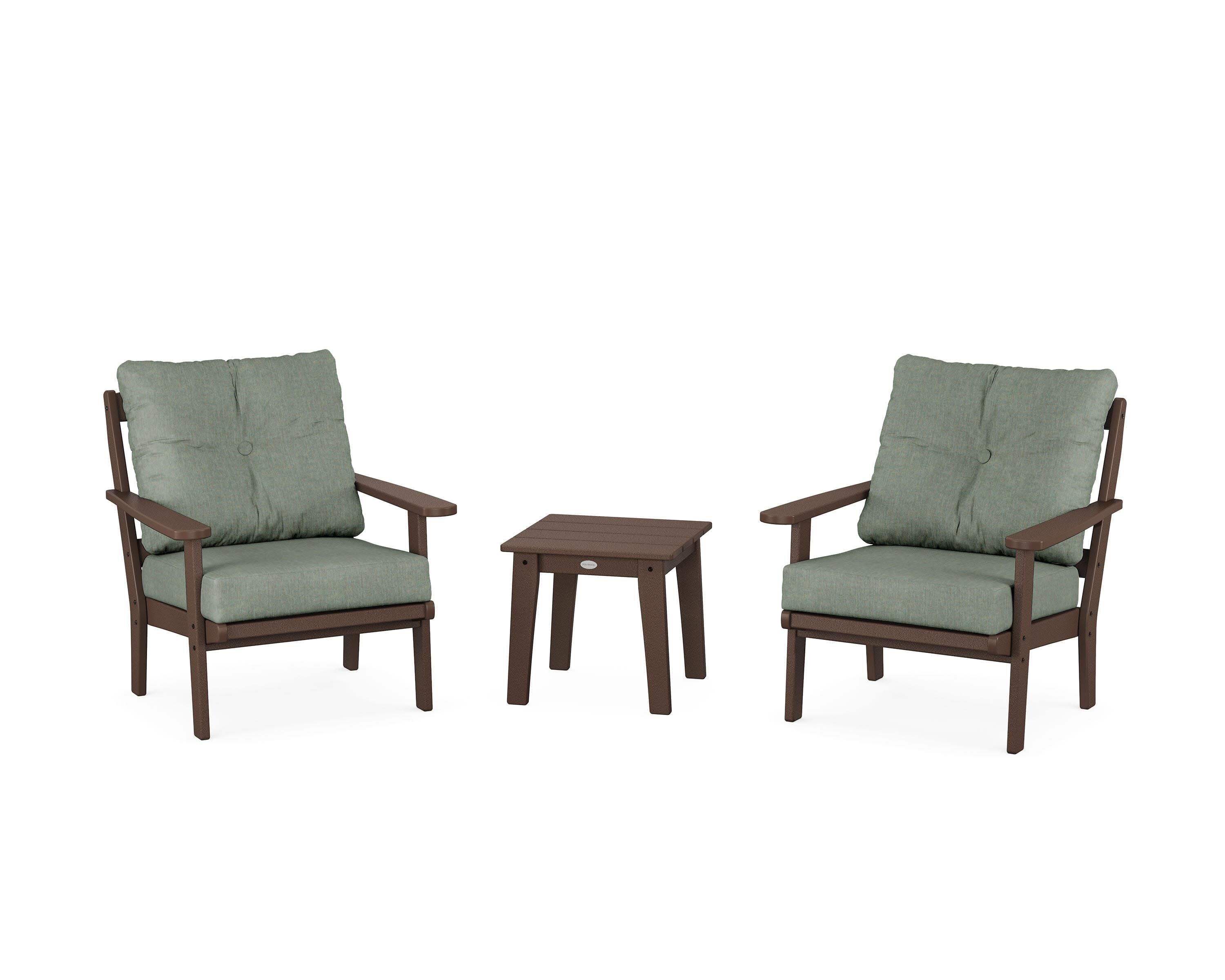 Mission 3-Piece Deep Seating Set in Mahogany / Cast Sage