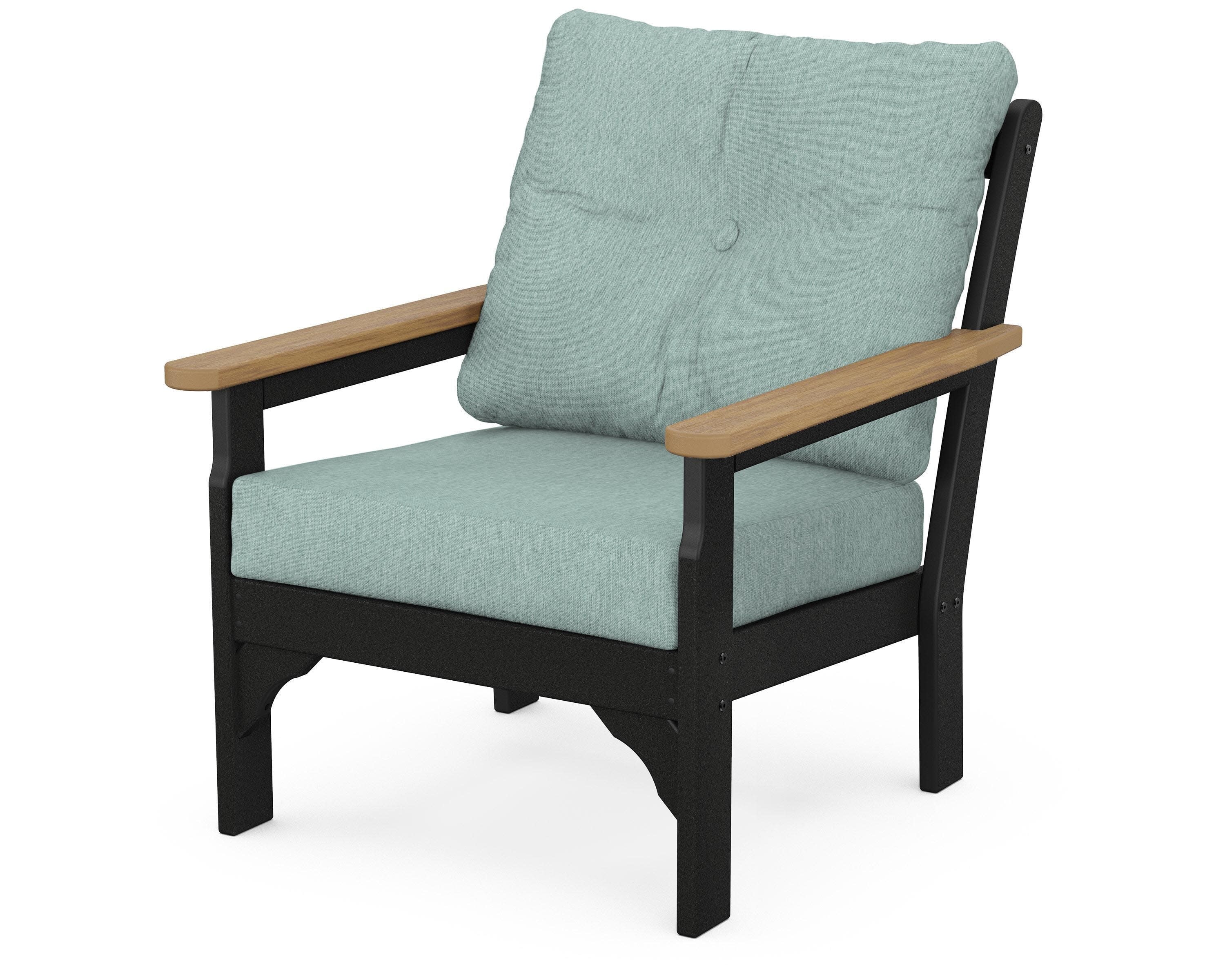 Vineyard Deep Seating Chair in Black / Natural / Glacier Spa