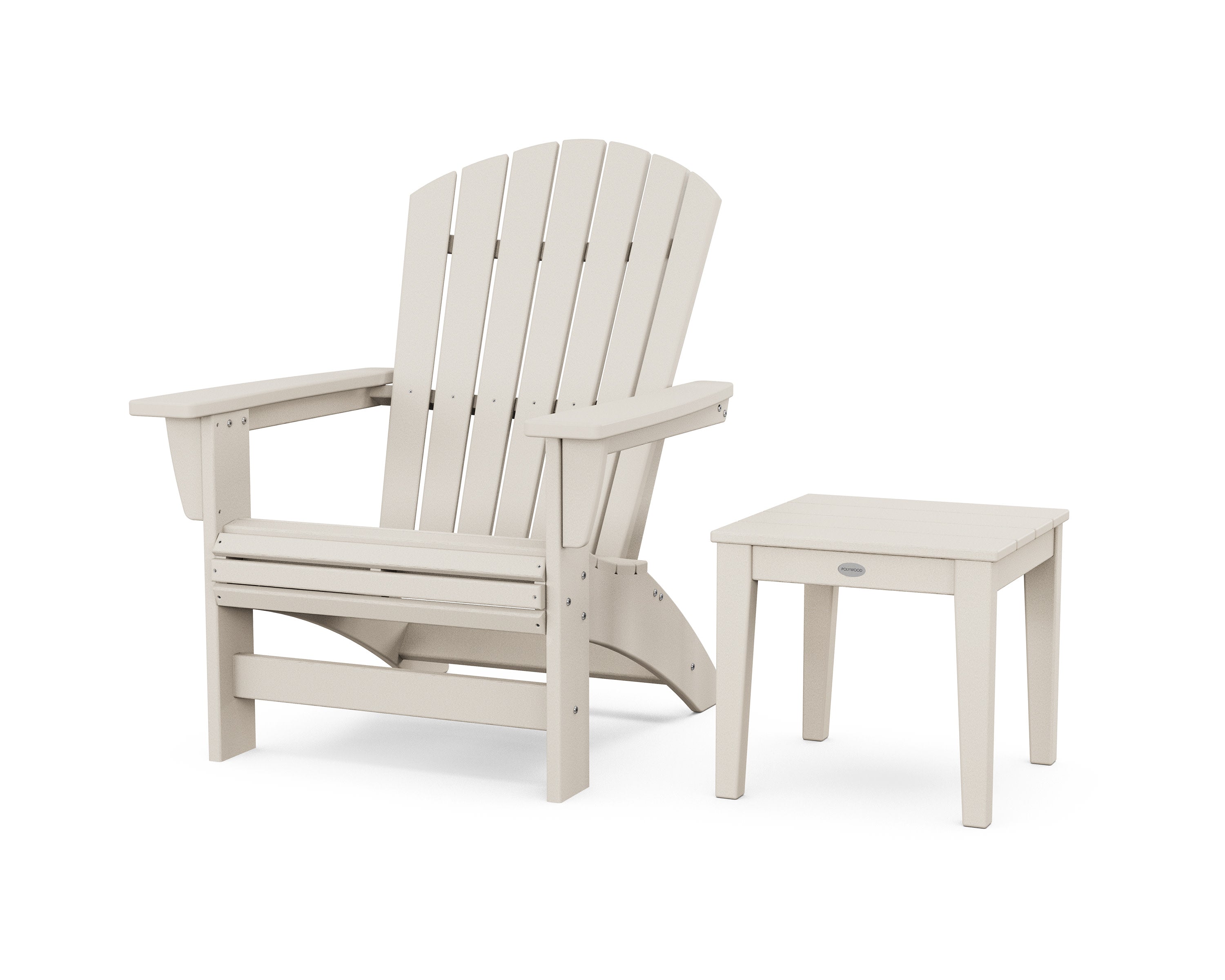 Nautical Grand Adirondack Chair with Side Table in Sand