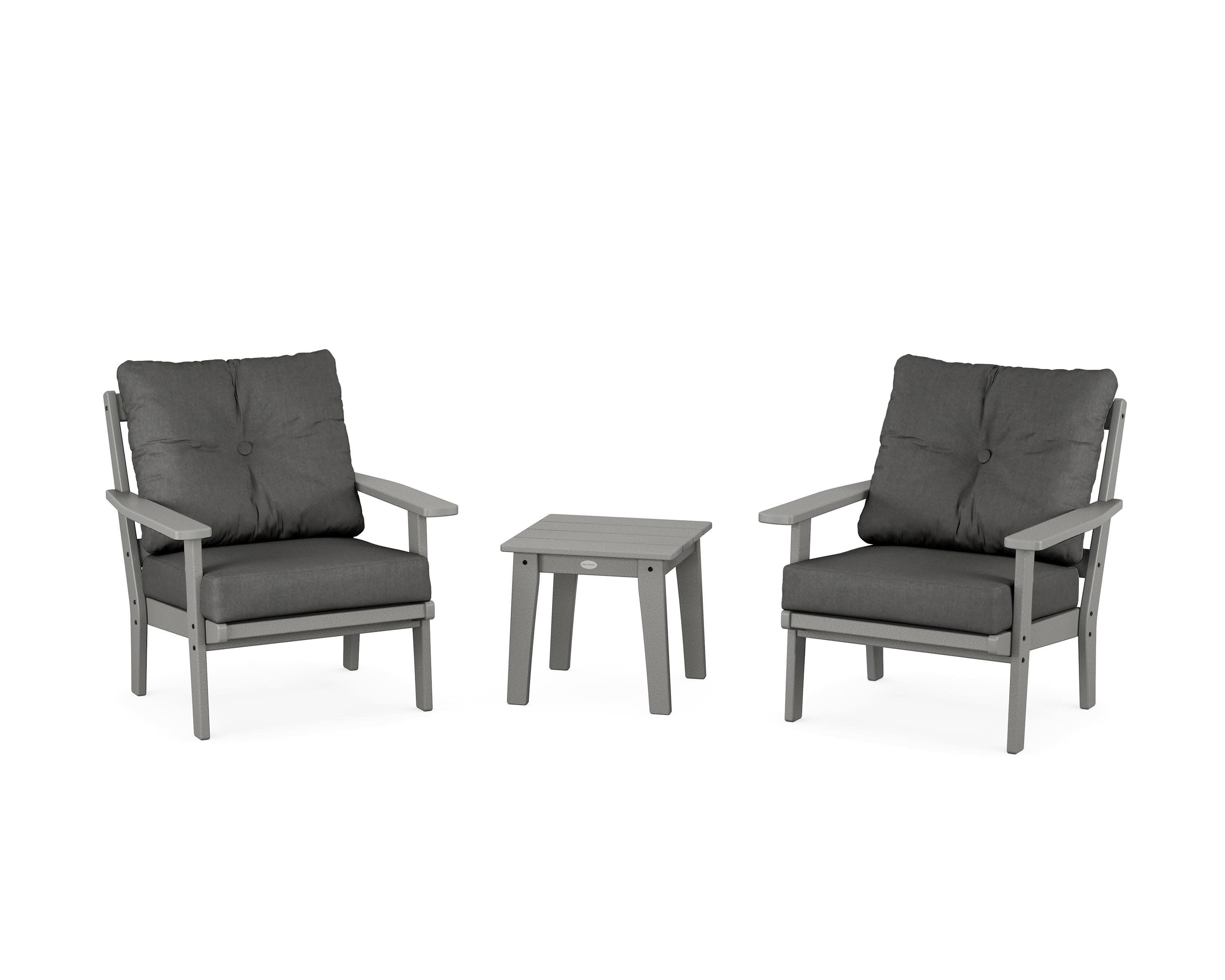 Oxford 3-Piece Deep Seating Set in Slate Grey / Spectrum Carbon