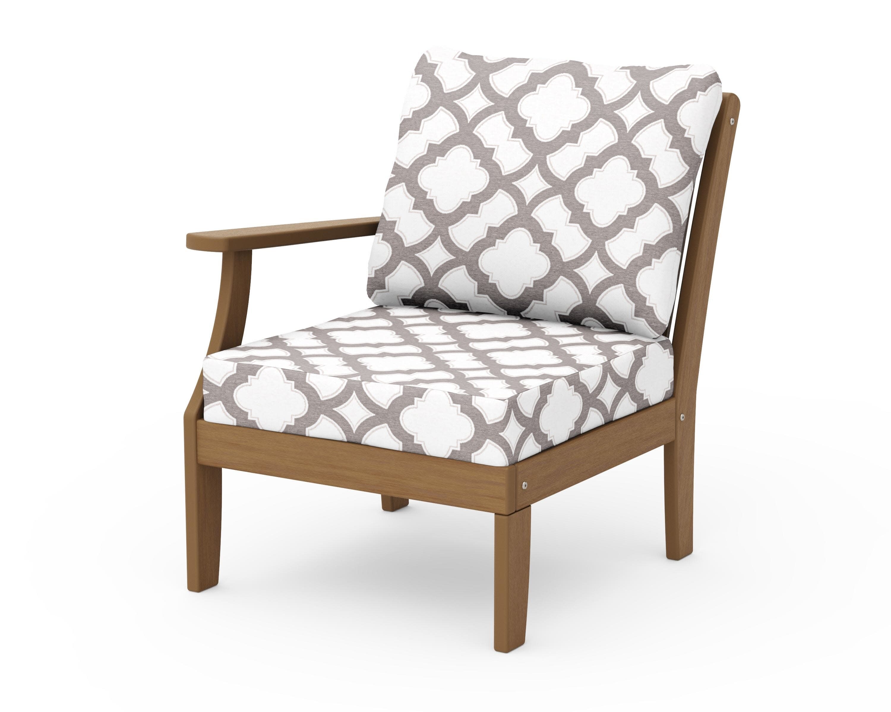 Braxton Modular Left Arm Chair in Natural / Trellis Grey Mist