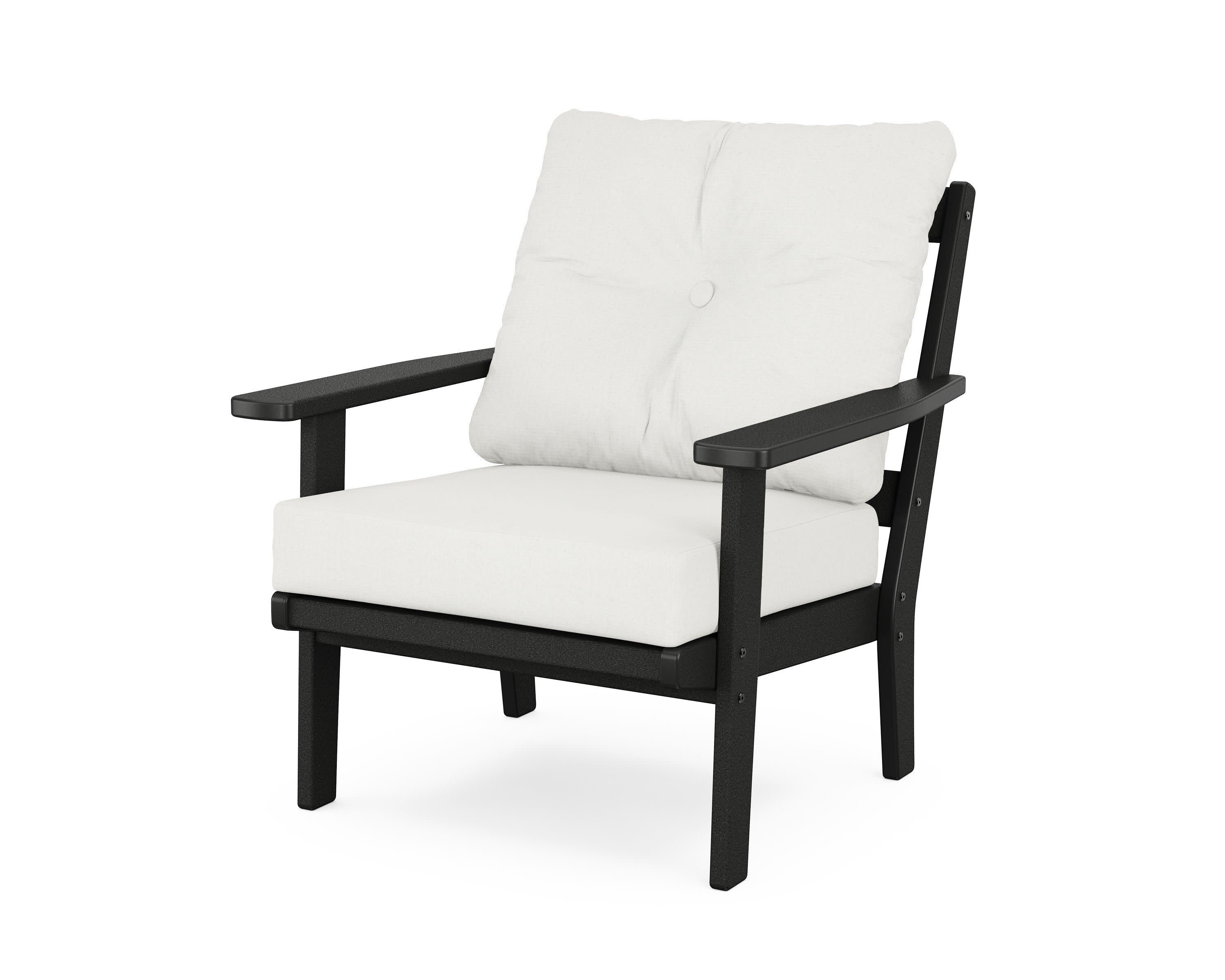 Oxford Deep Seating Chair in Black / Natural Linen