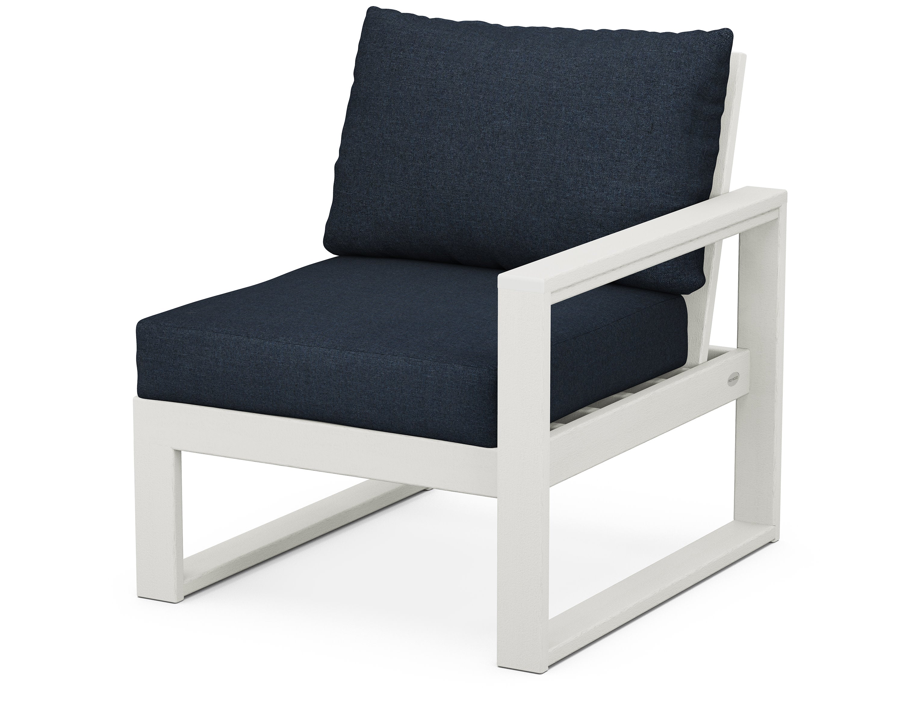EDGE Modular Right Arm Chair in Vintage White / Marine Indigo