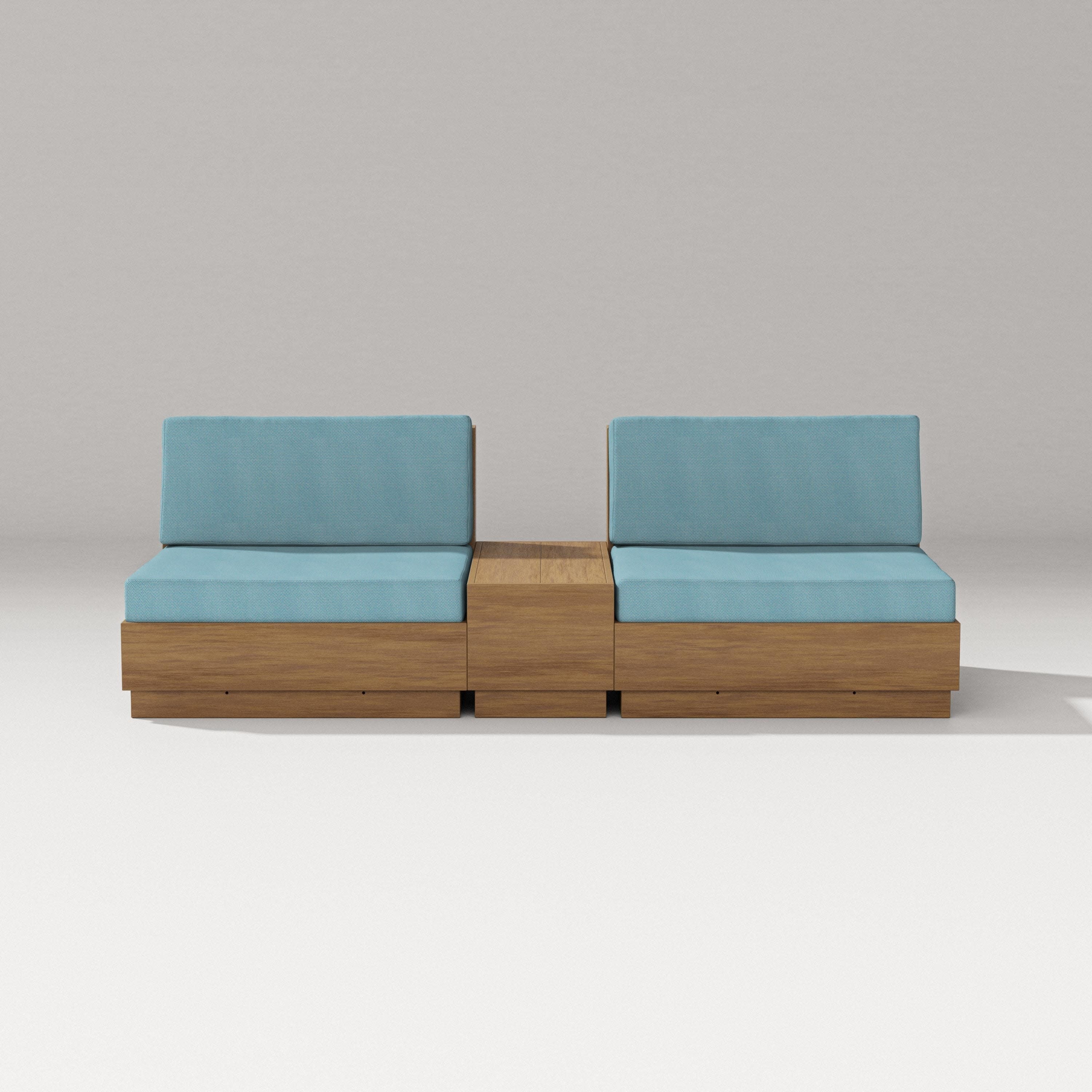 Elevate Lounge Chair Set in Natural / Lattice Sky Blue