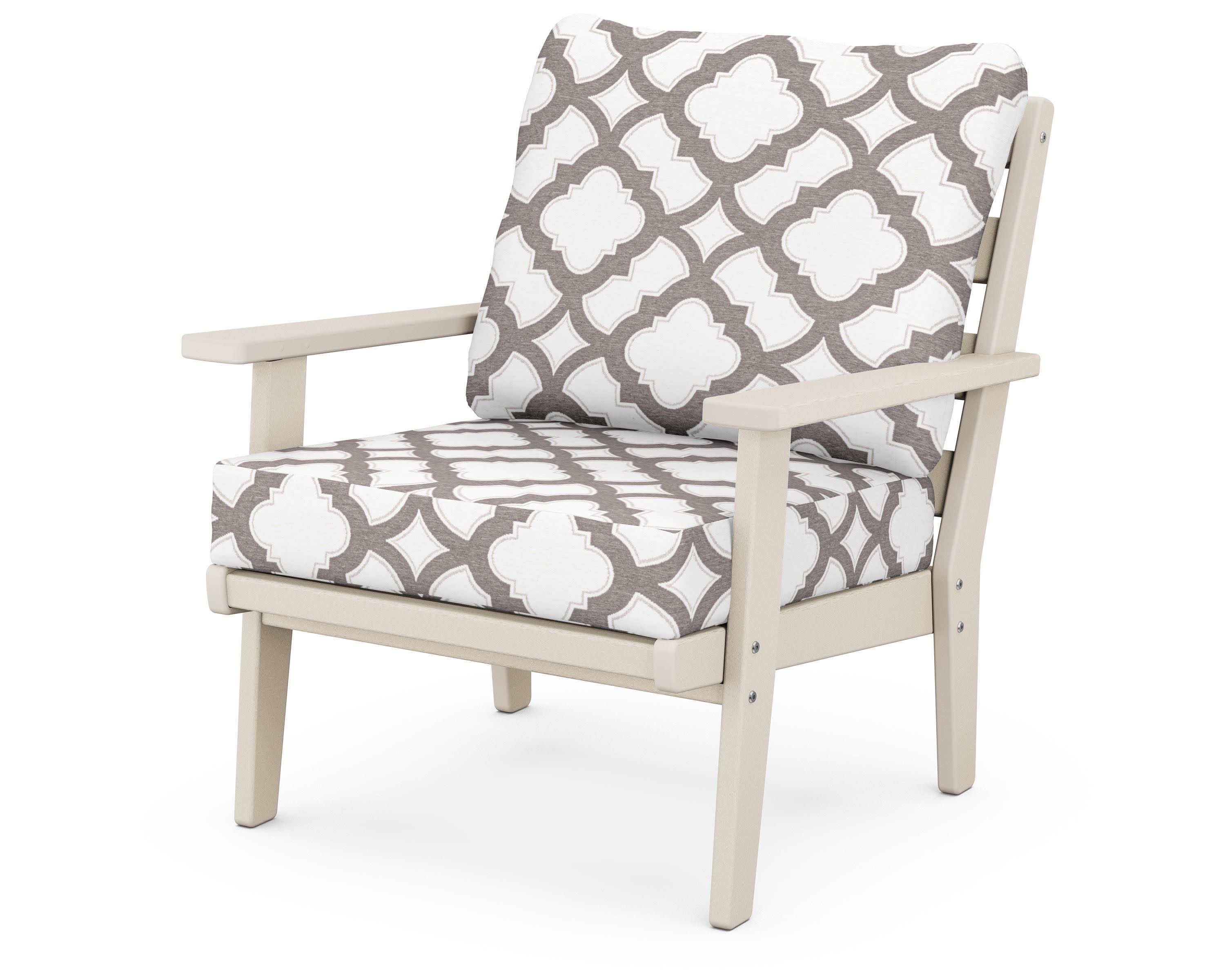 Grant Park Deep Seating Chair in Sand / Trellis Grey Mist