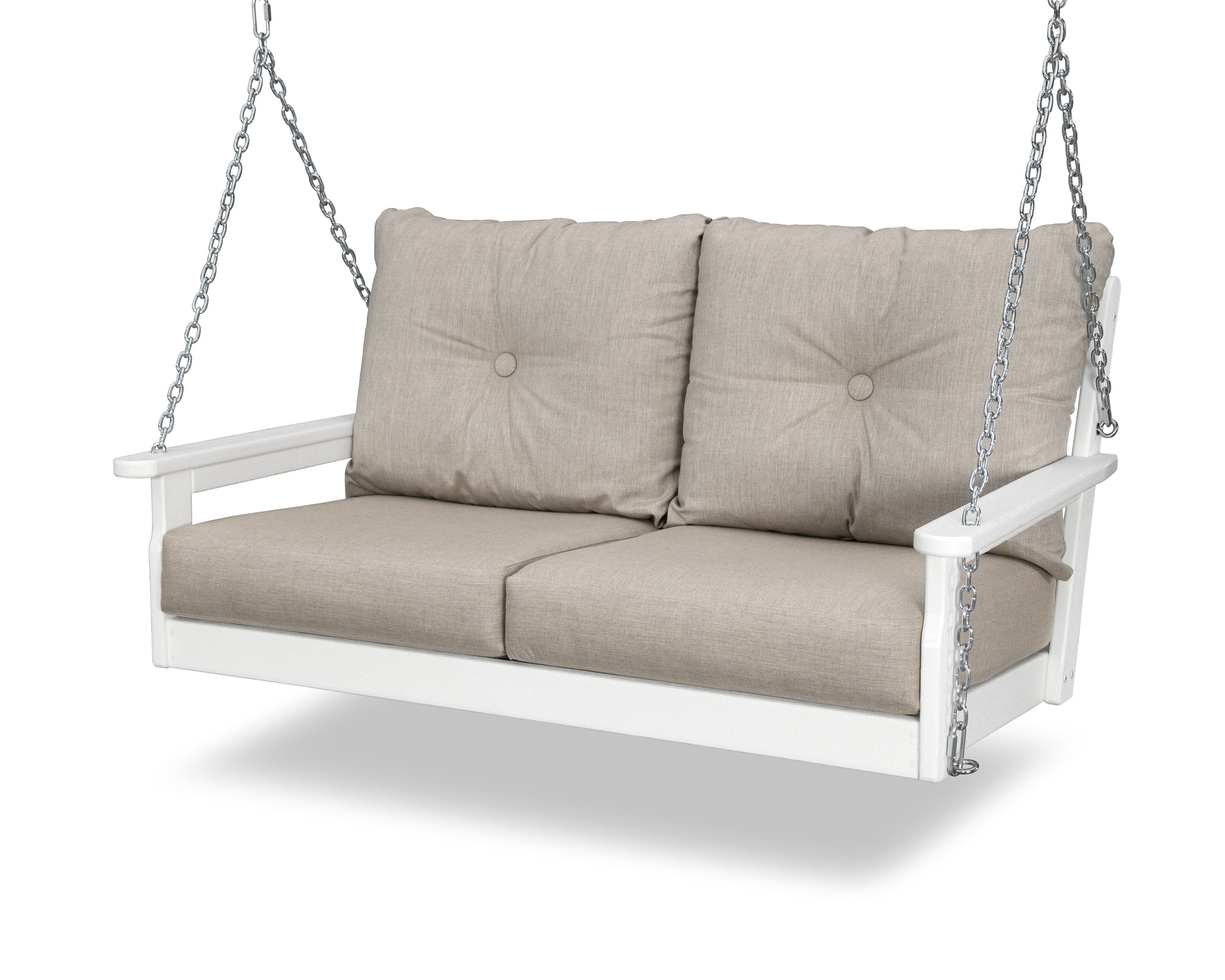 Vineyard Deep Seating Swing in Vintage White / Cast Ash