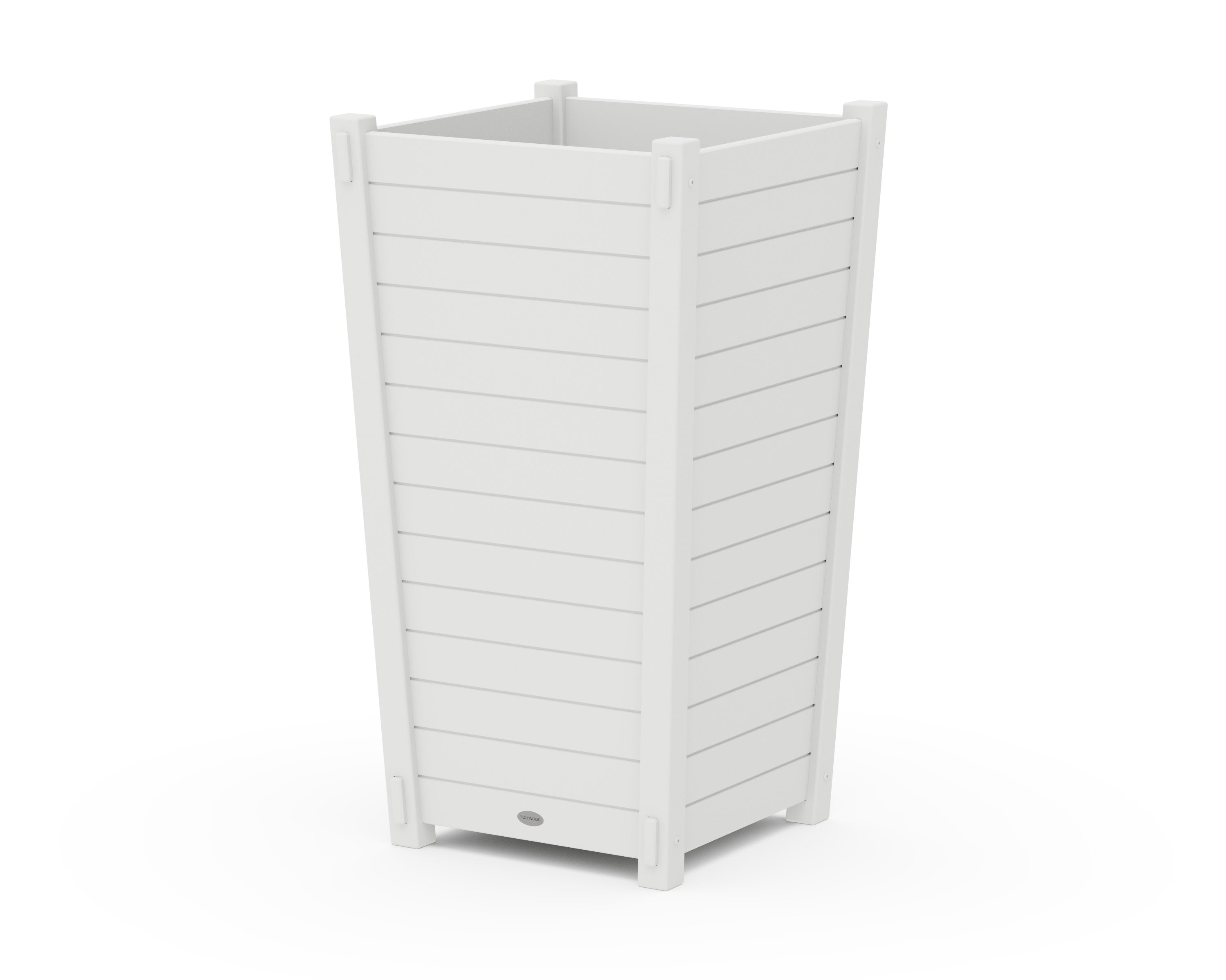 Nautical Large Tapered Square Tall Planter Box in White