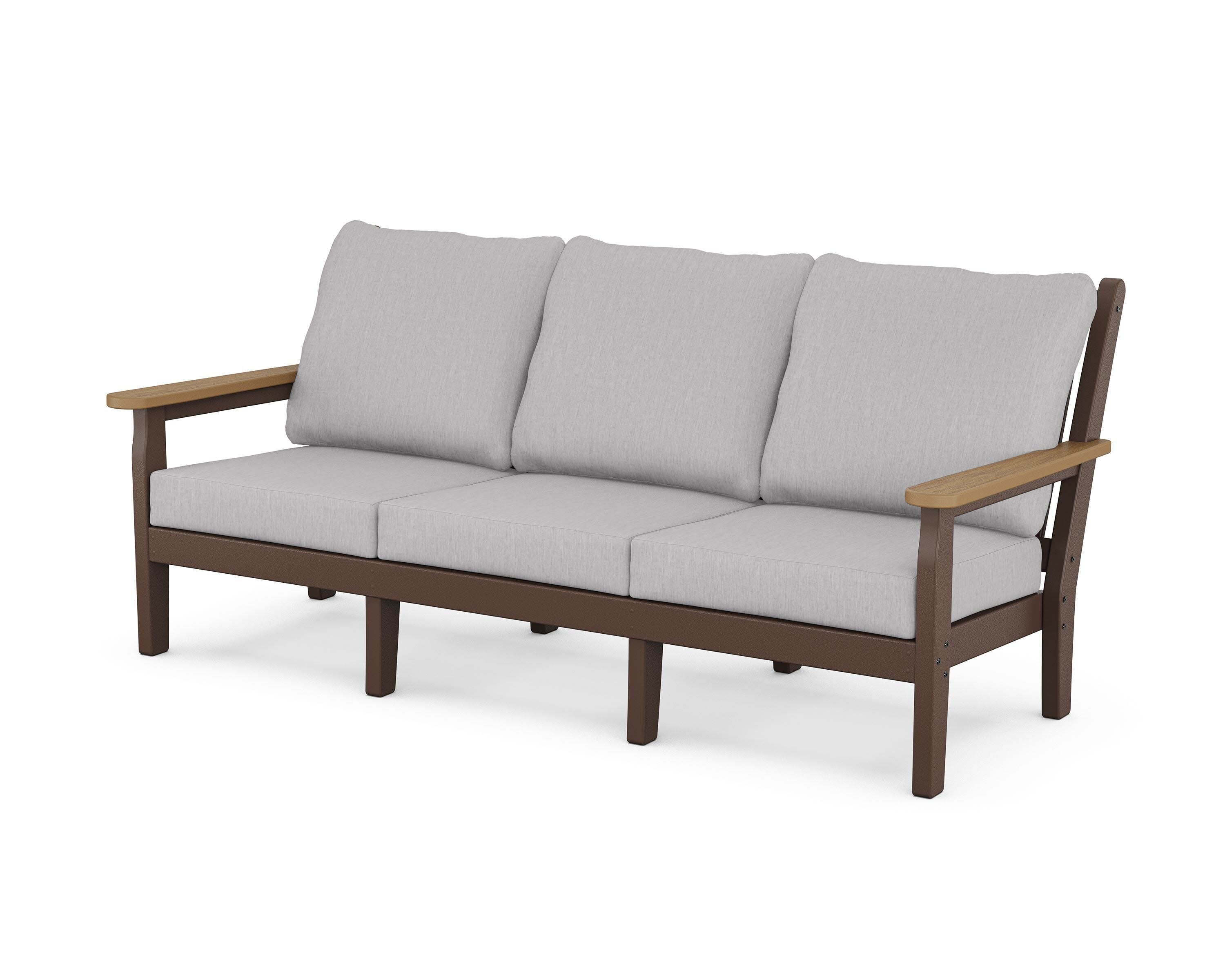 Chippendale Deep Seating Sofa in Mahogany / Natural / Granite