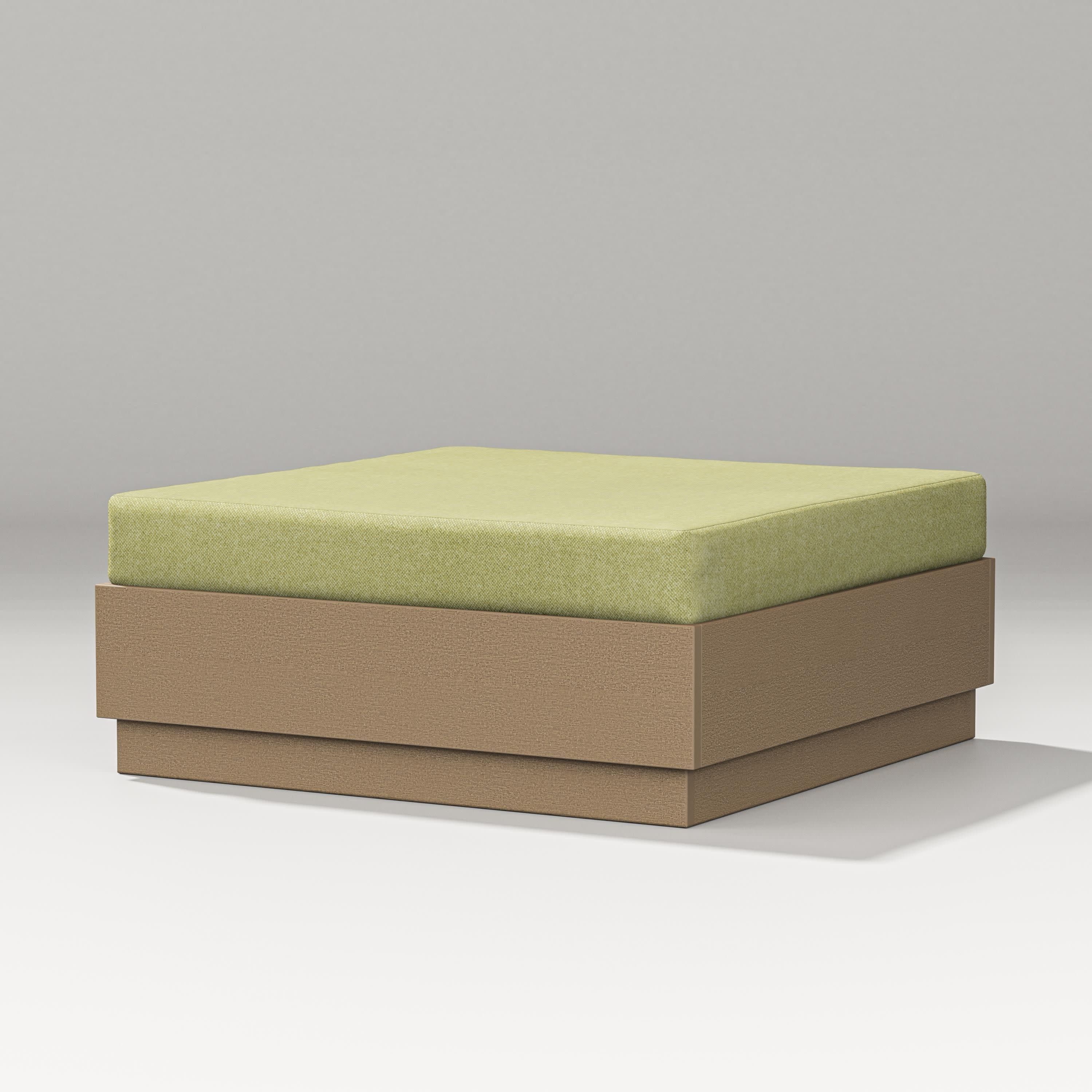 Elevate Lounge Ottoman in Vintage Sahara / Chartreuse Boucle