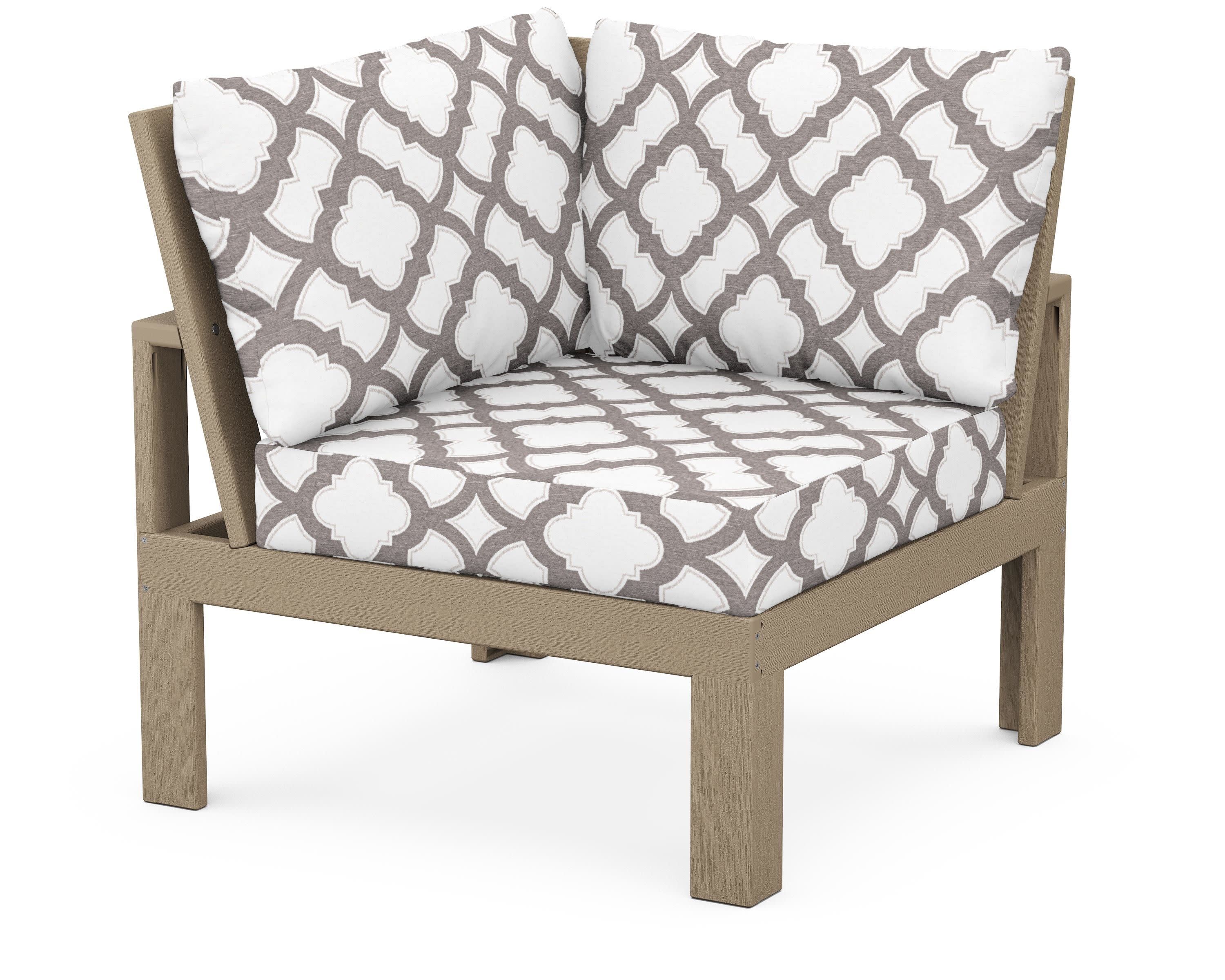 Modular Corner Chair in Vintage Sahara / Trellis Grey Mist