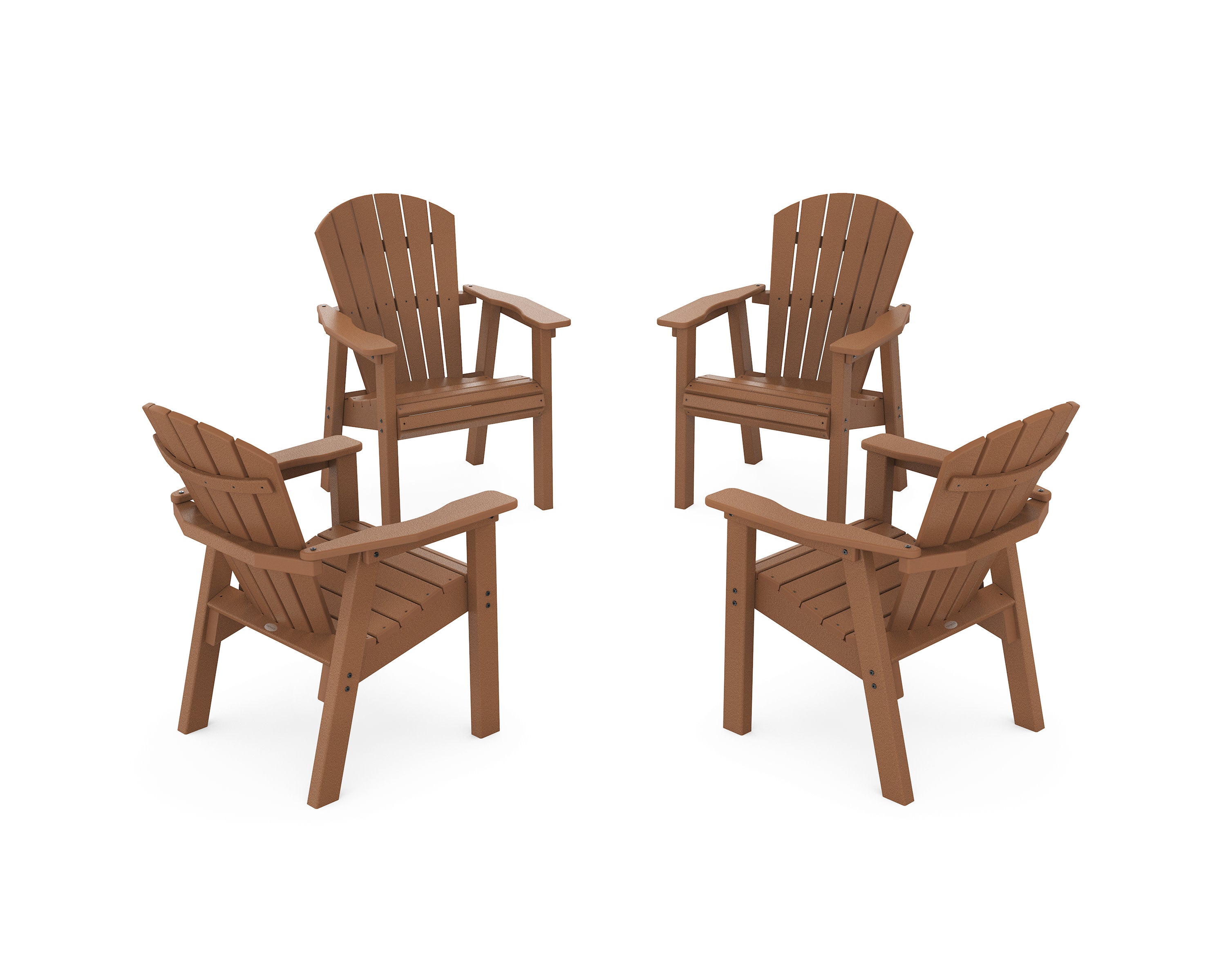 Seashell 4-Piece Upright Adirondack Conversation Set in Teak