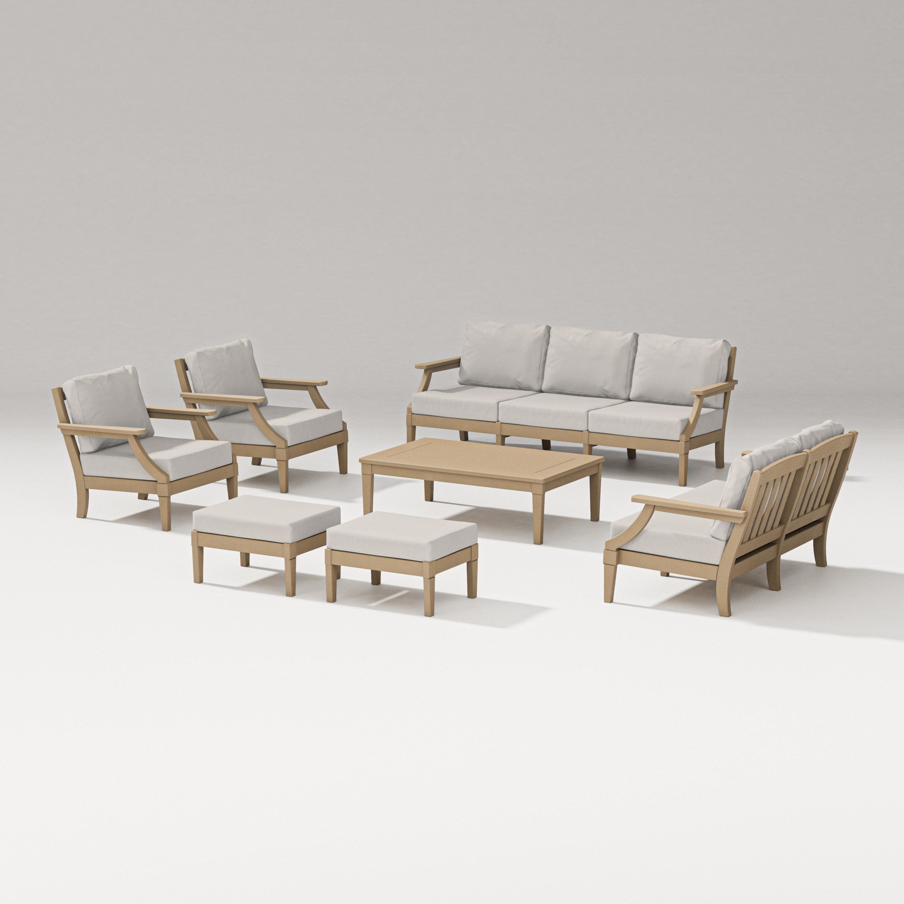 Estate 7-Piece Lounge Sofa Set in Vintage Sahara / Cast Ash