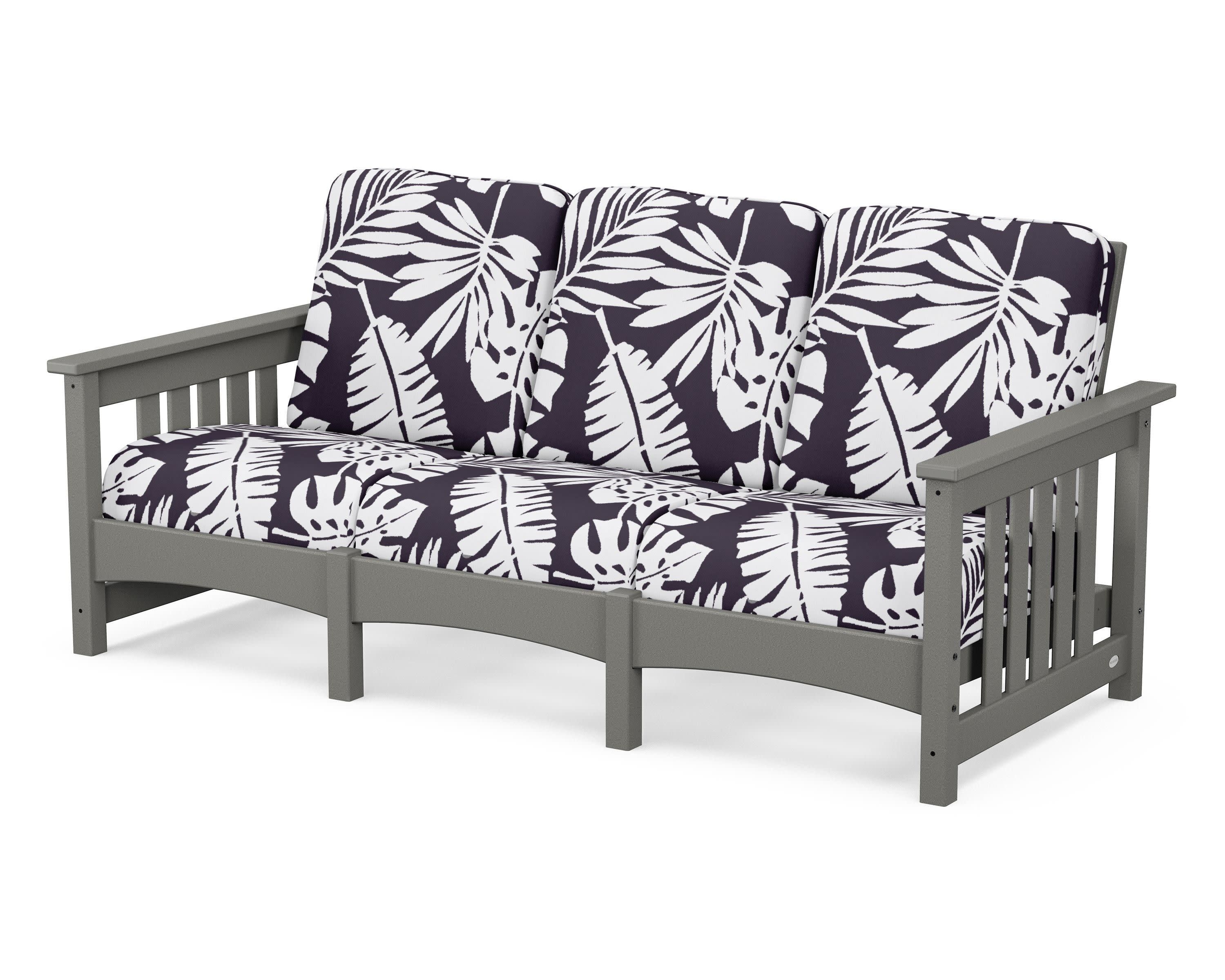 Club Mission Sofa in Slate Grey / Leaf Navy