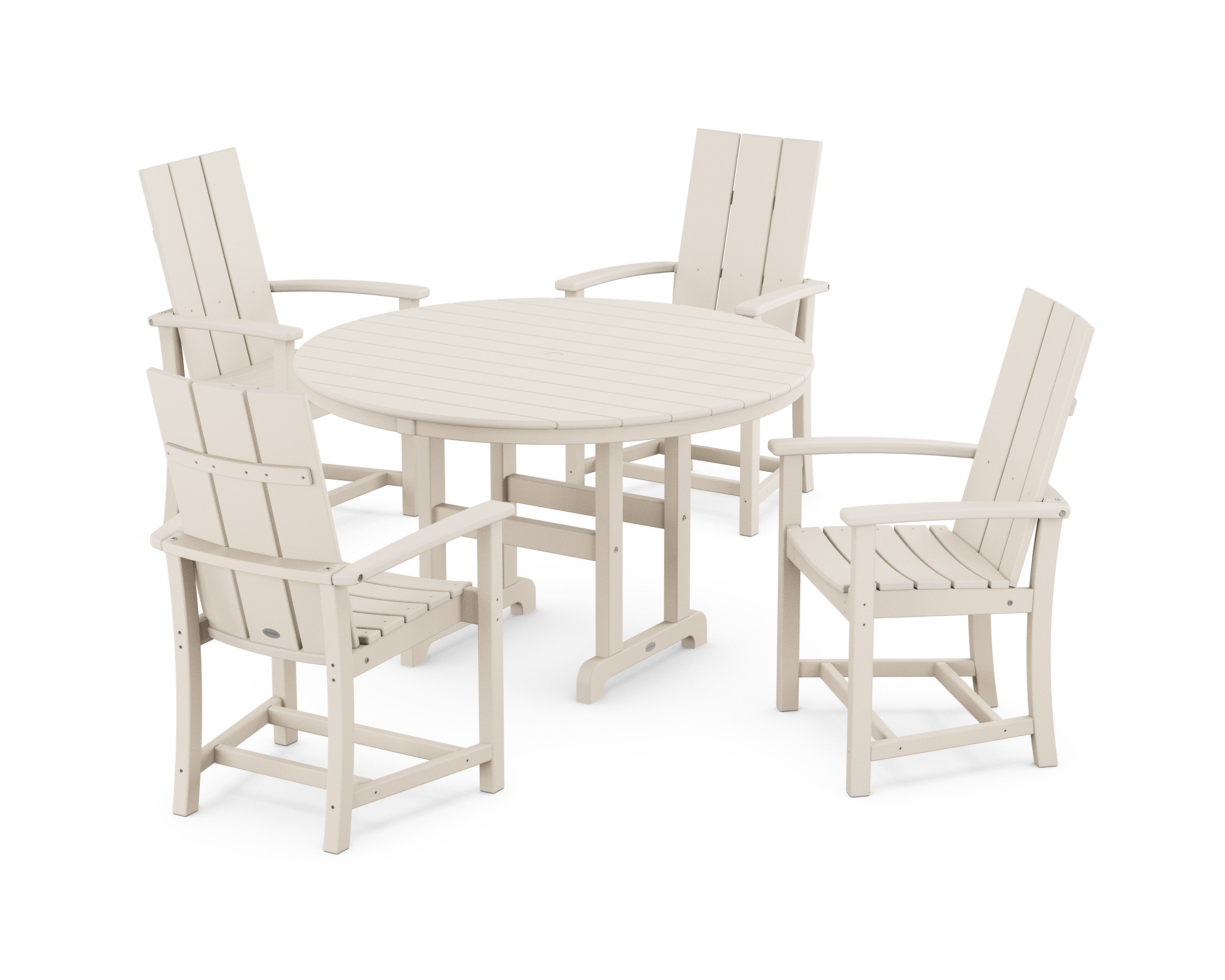 Modern Adirondack 5-Piece Round Farmhouse Dining Set in Sand