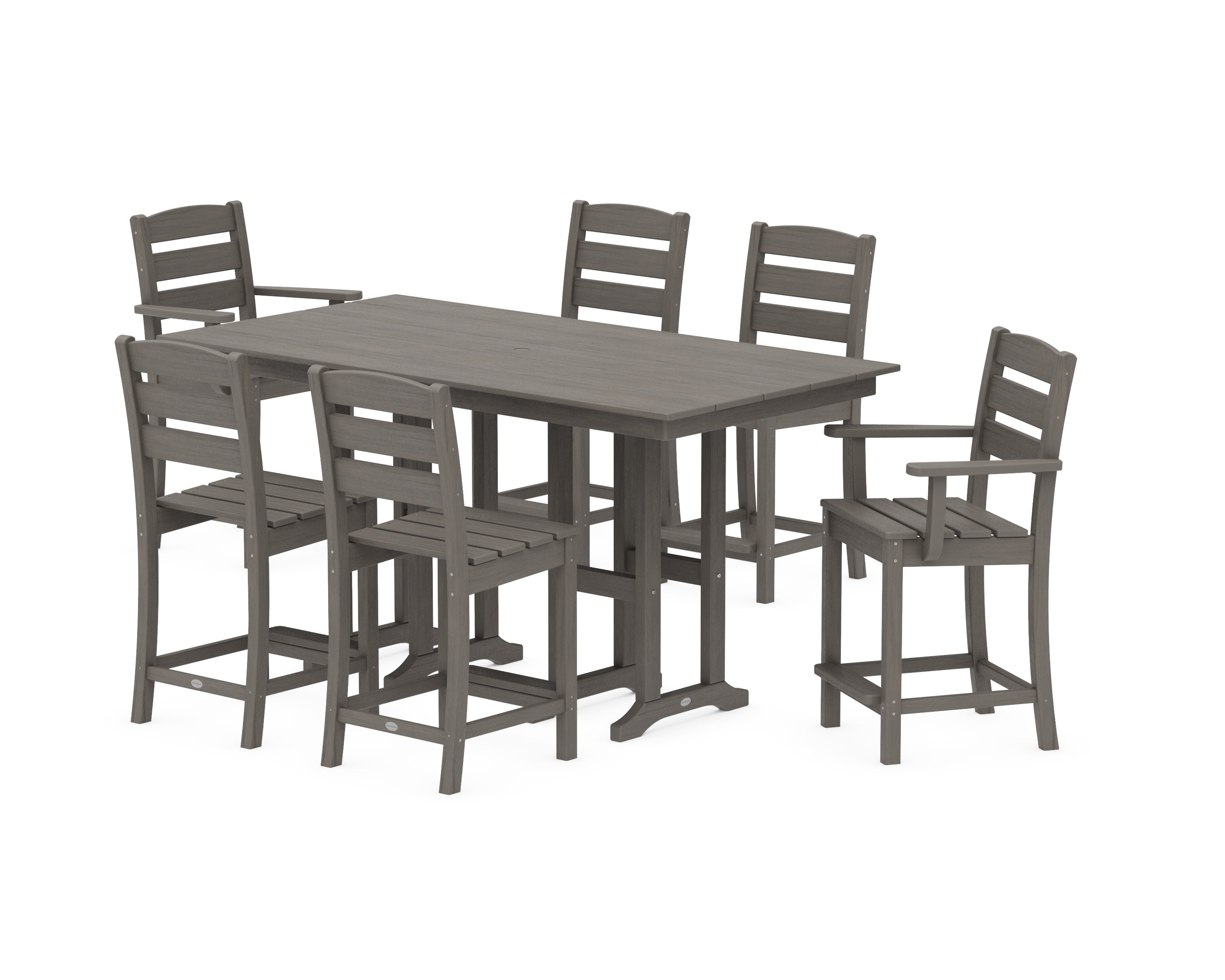 Lakeside 7-Piece Counter Set in Driftwood