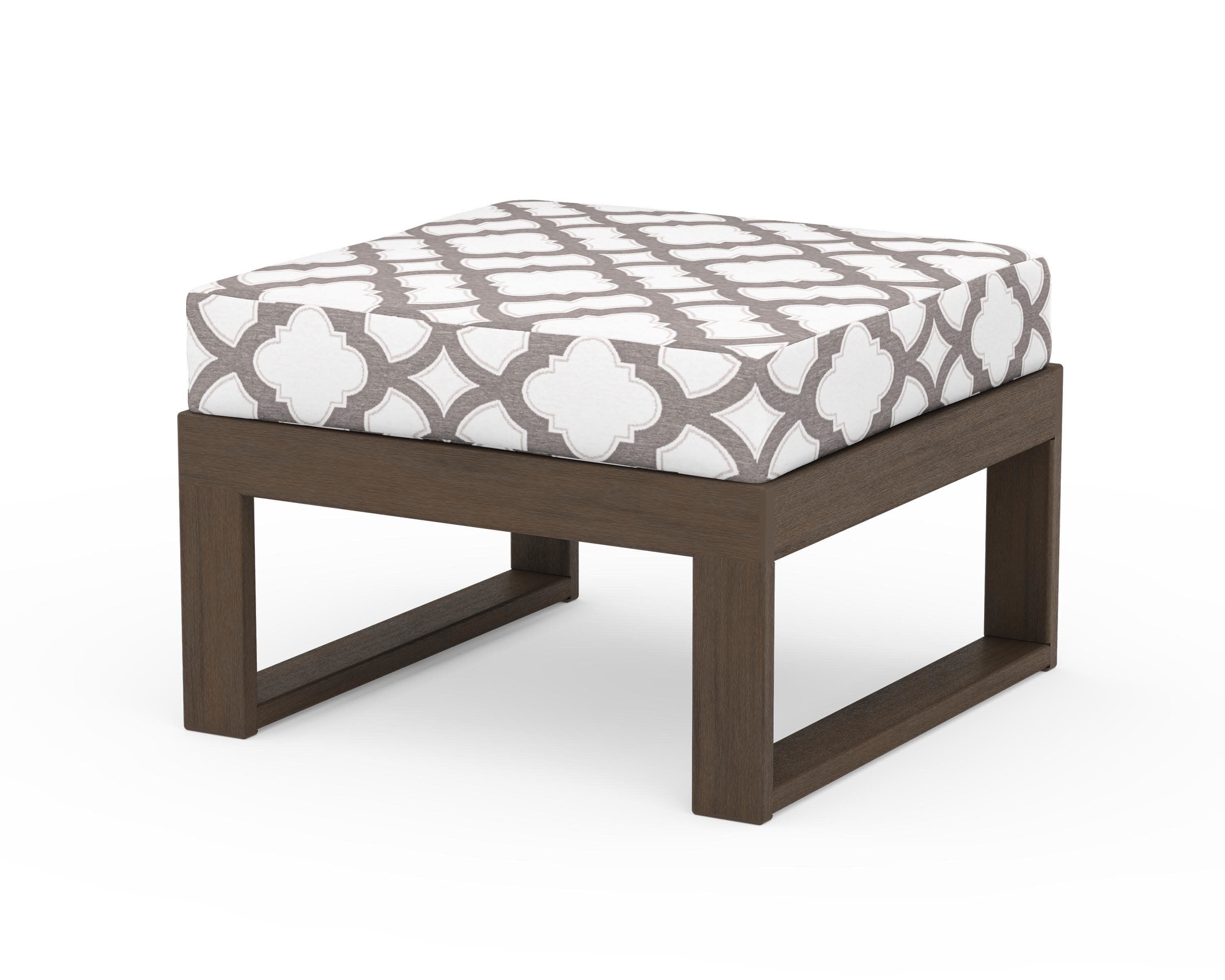 Modular Ottoman - Modern in Kona / Trellis Grey Mist